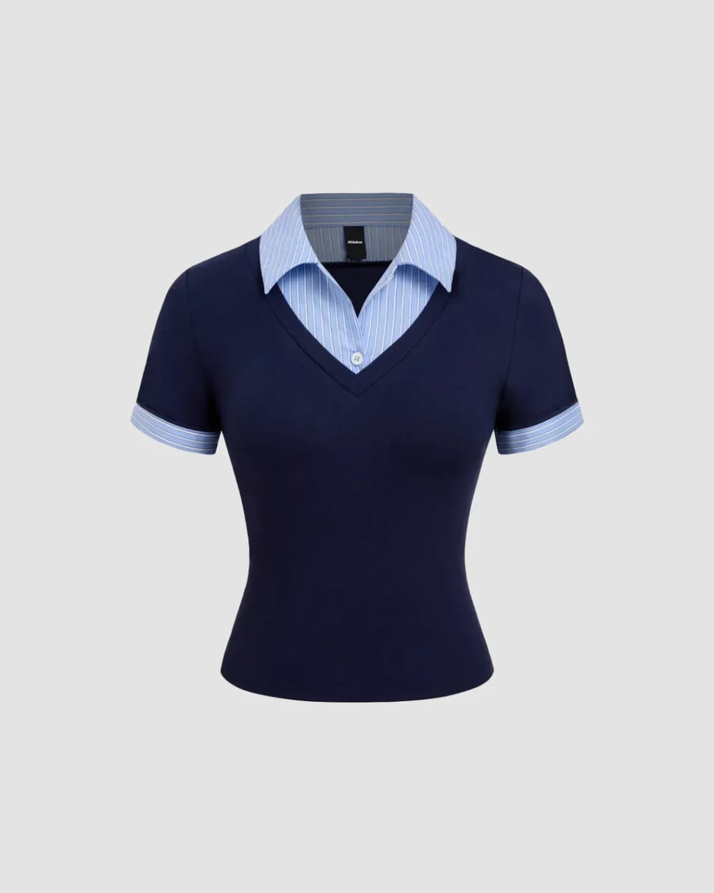 Navy Blue Short Sleeve Sweater