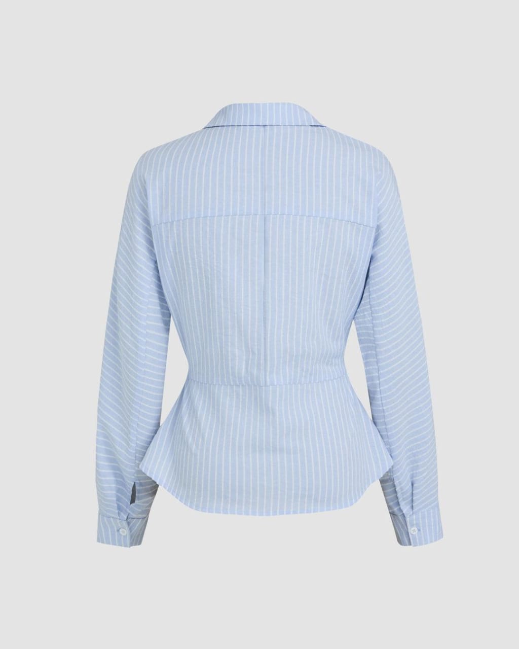 Women's Blue Striped Button-Up Shirt