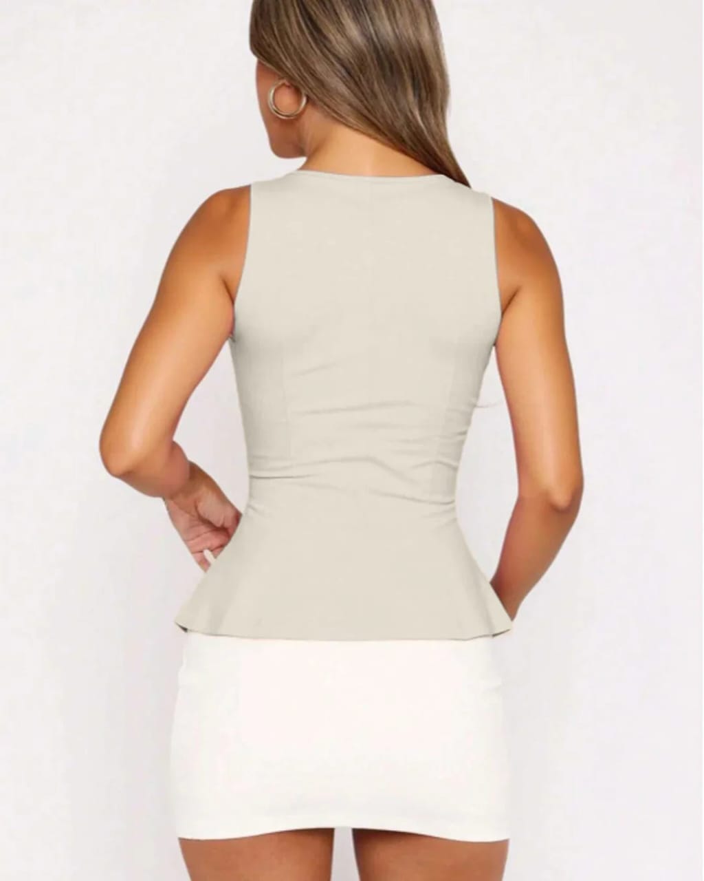 Women's Sleeveless Peplum Top