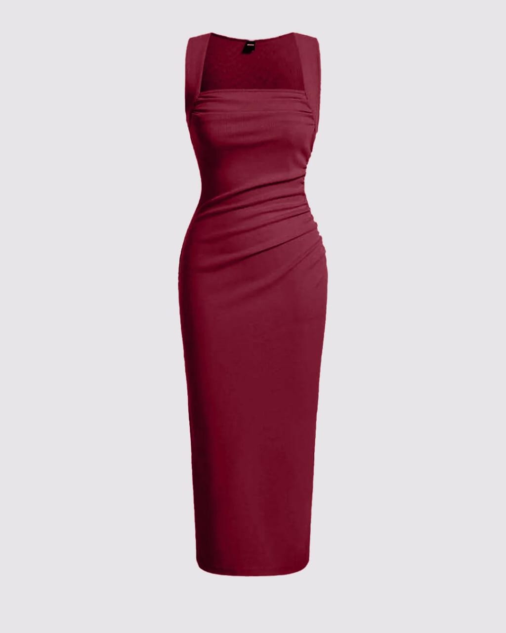 Sleeveless Burgundy Bodycon Dress