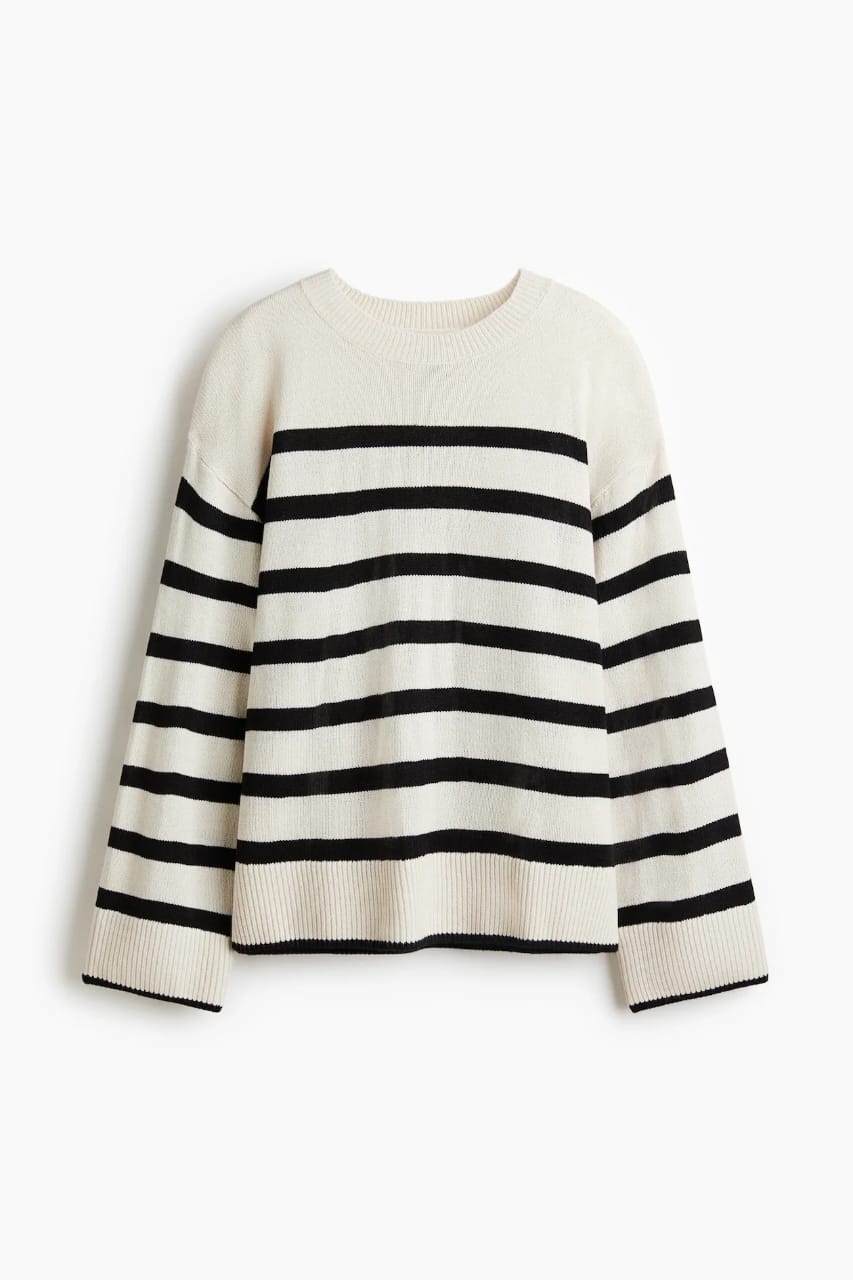 Black and White Striped Sweater