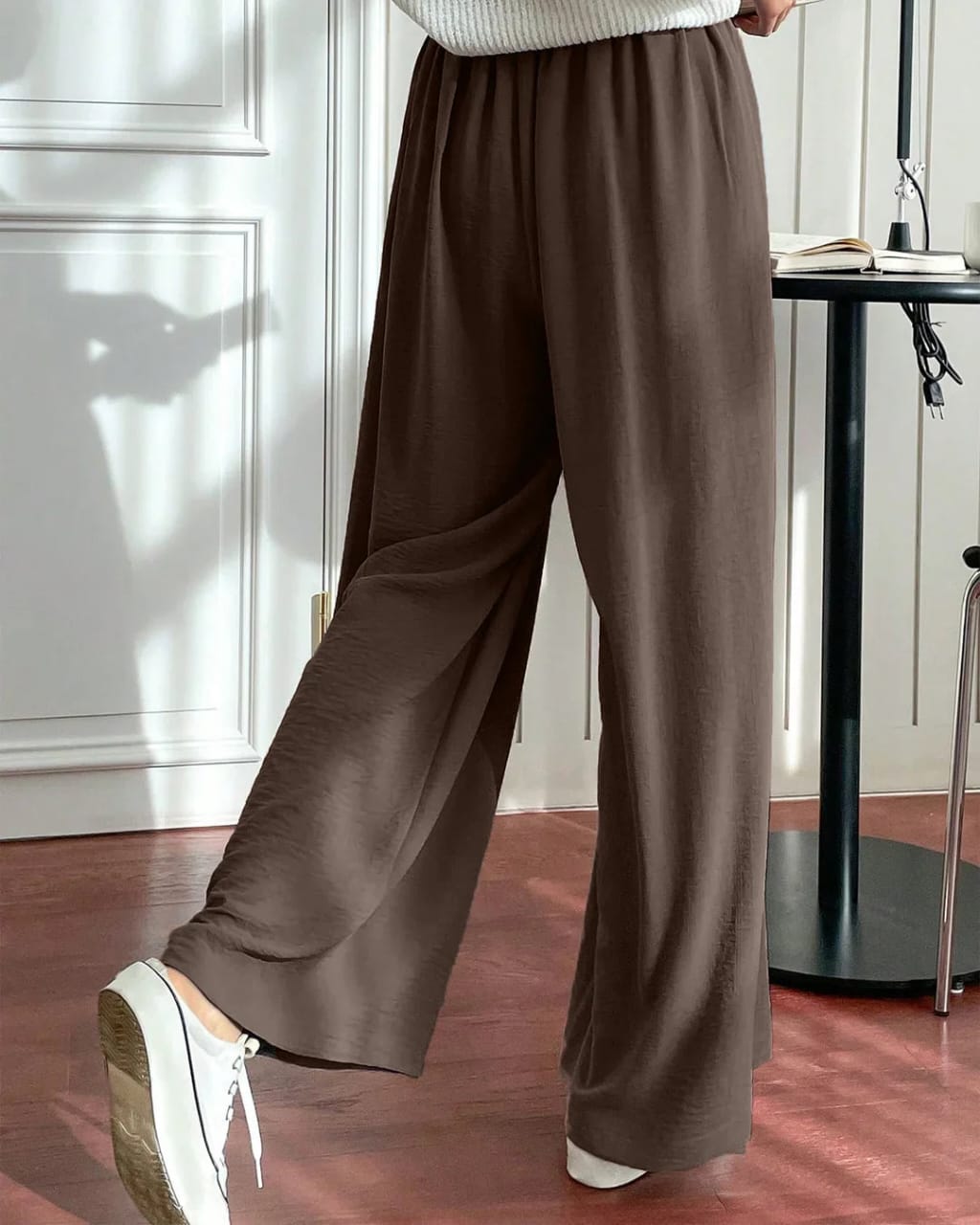 Brown Wide-Leg Maxi Skirt