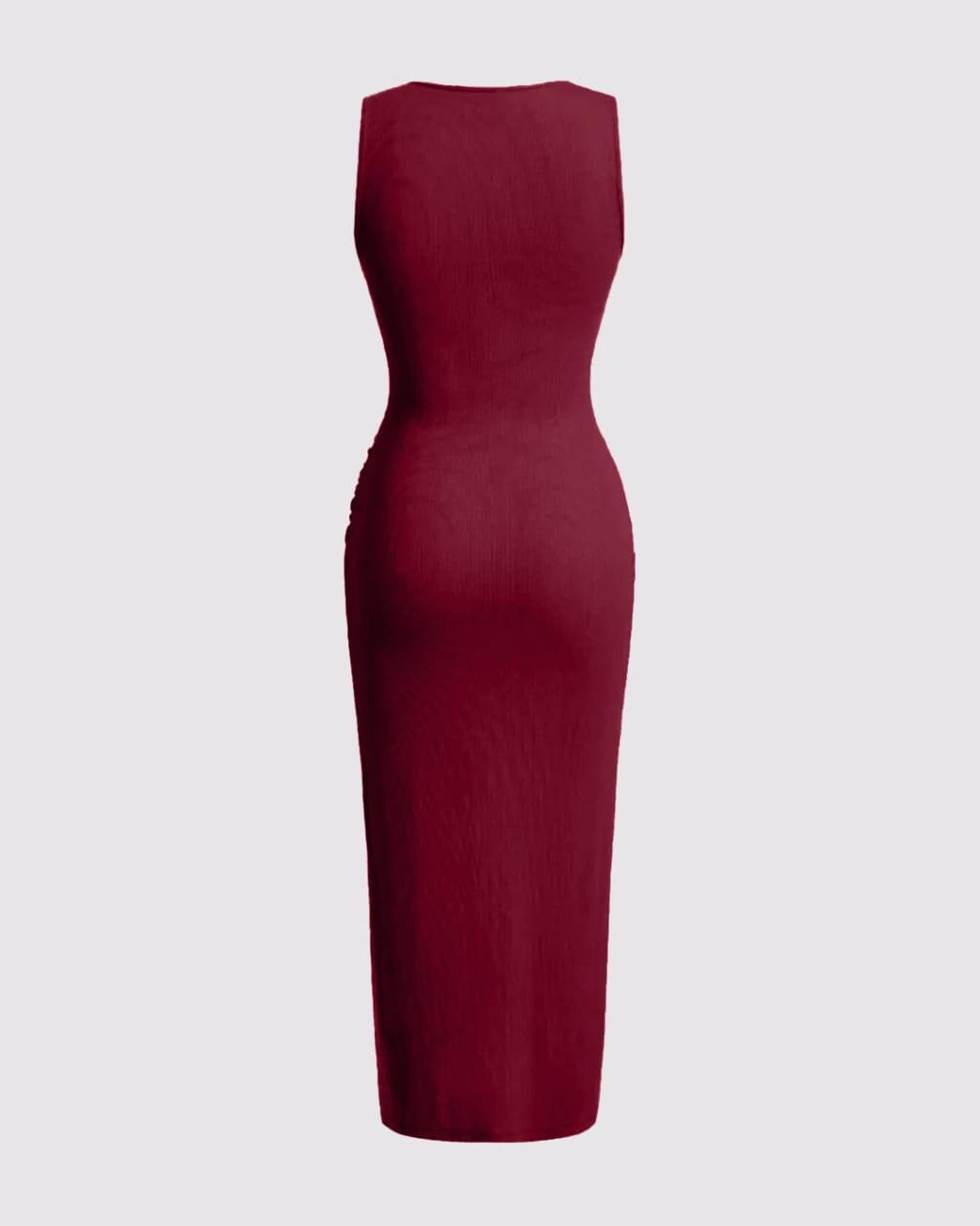 Sleeveless Burgundy Bodycon Dress