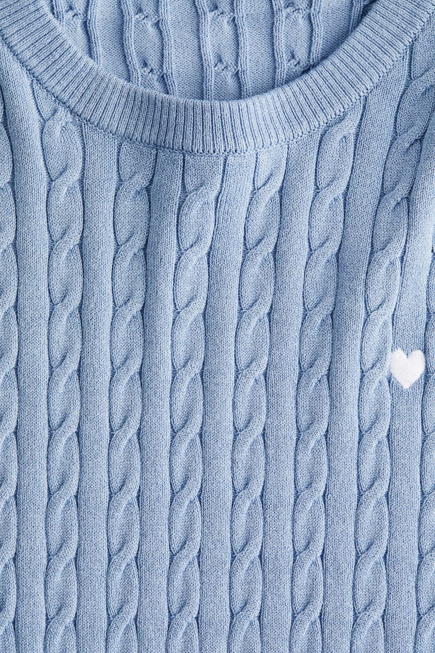 Light Blue Cable Knit Sweater