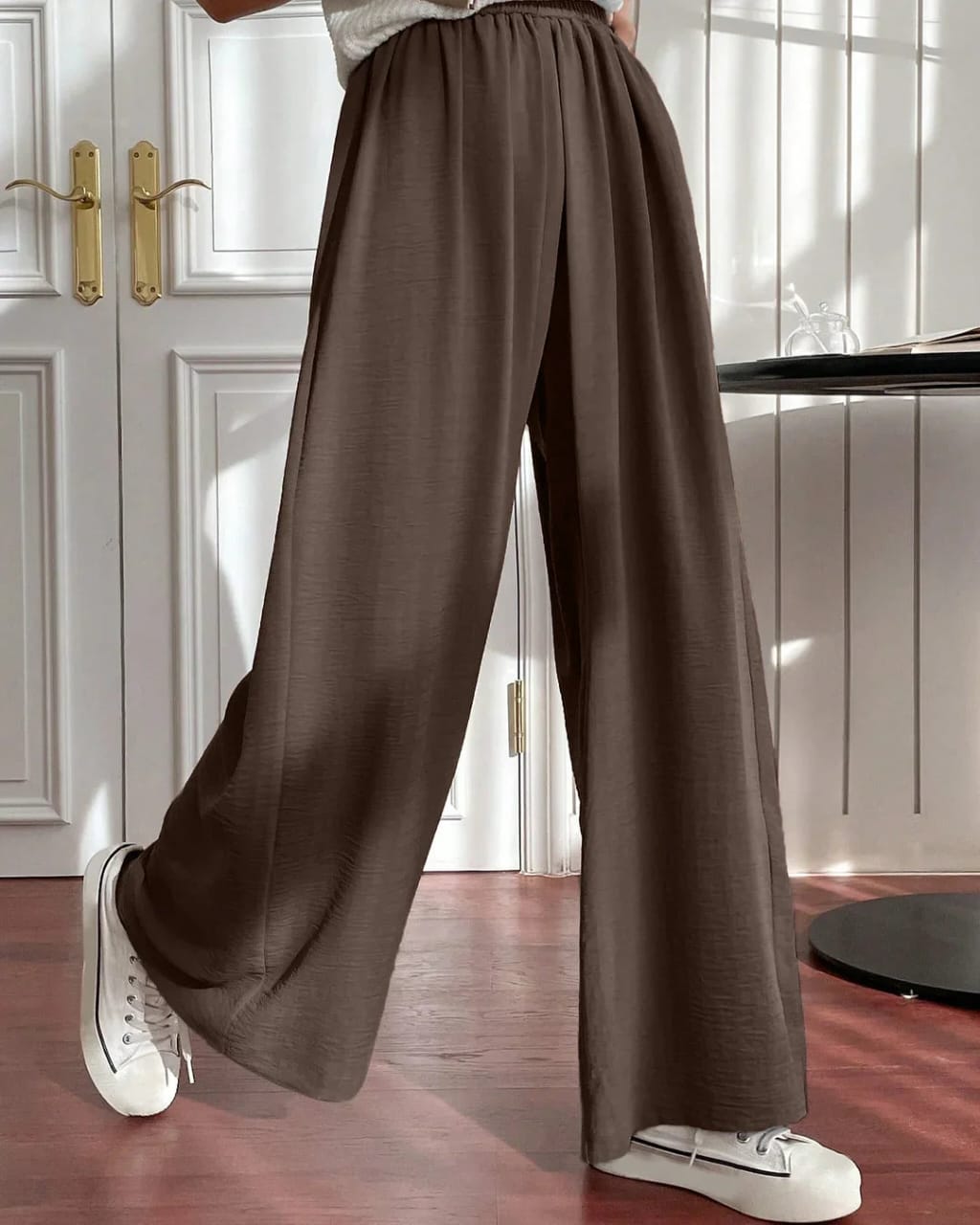 Brown Wide-Leg Maxi Skirt
