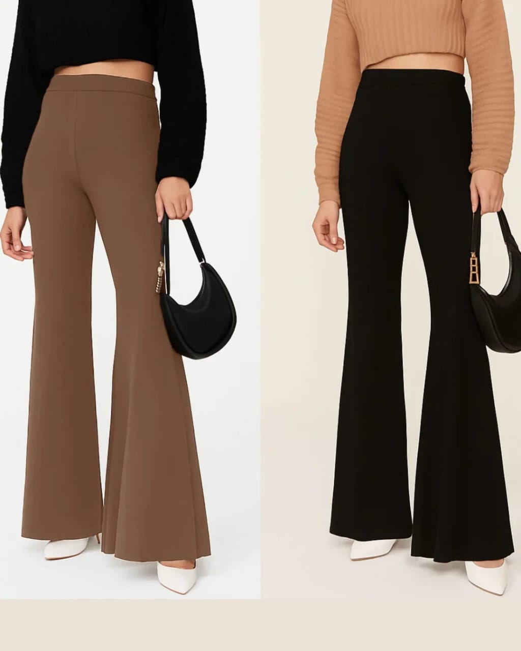 Women's Flared High-Waisted Pants