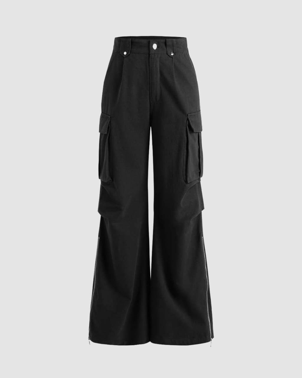 Black Wide Leg Cargo Pants