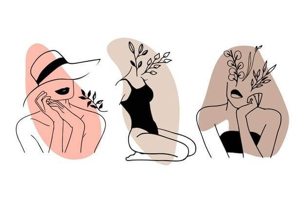 Modern Minimalist Women Line Art – Botanical Abstract Print Set