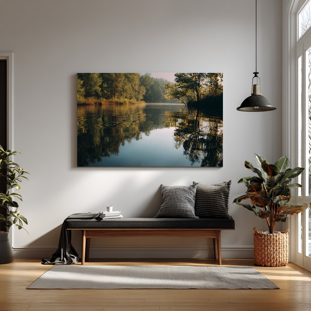 Golden Reflections on a Quiet River