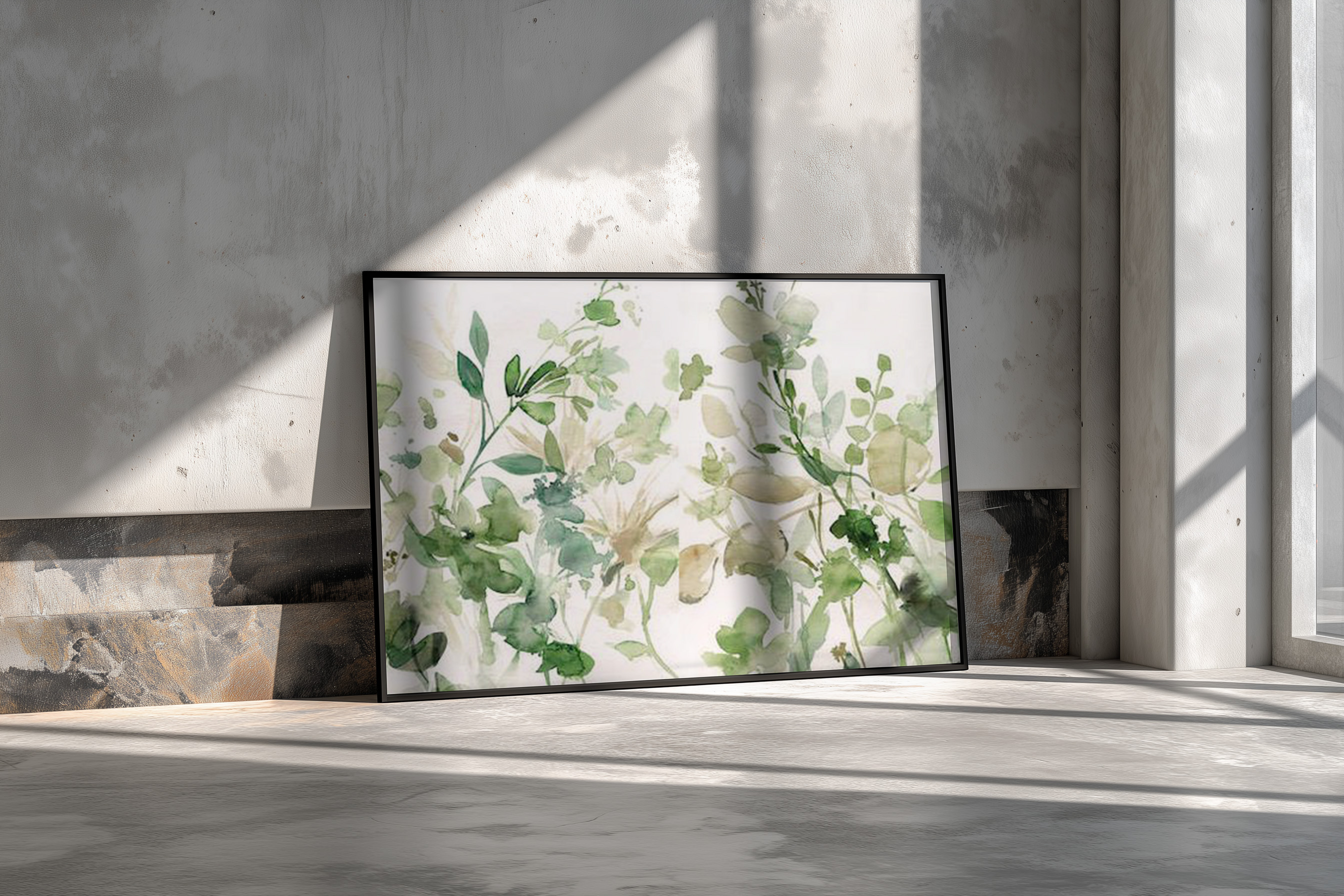 Whispers of Green – Botanical Watercolor Wall Art