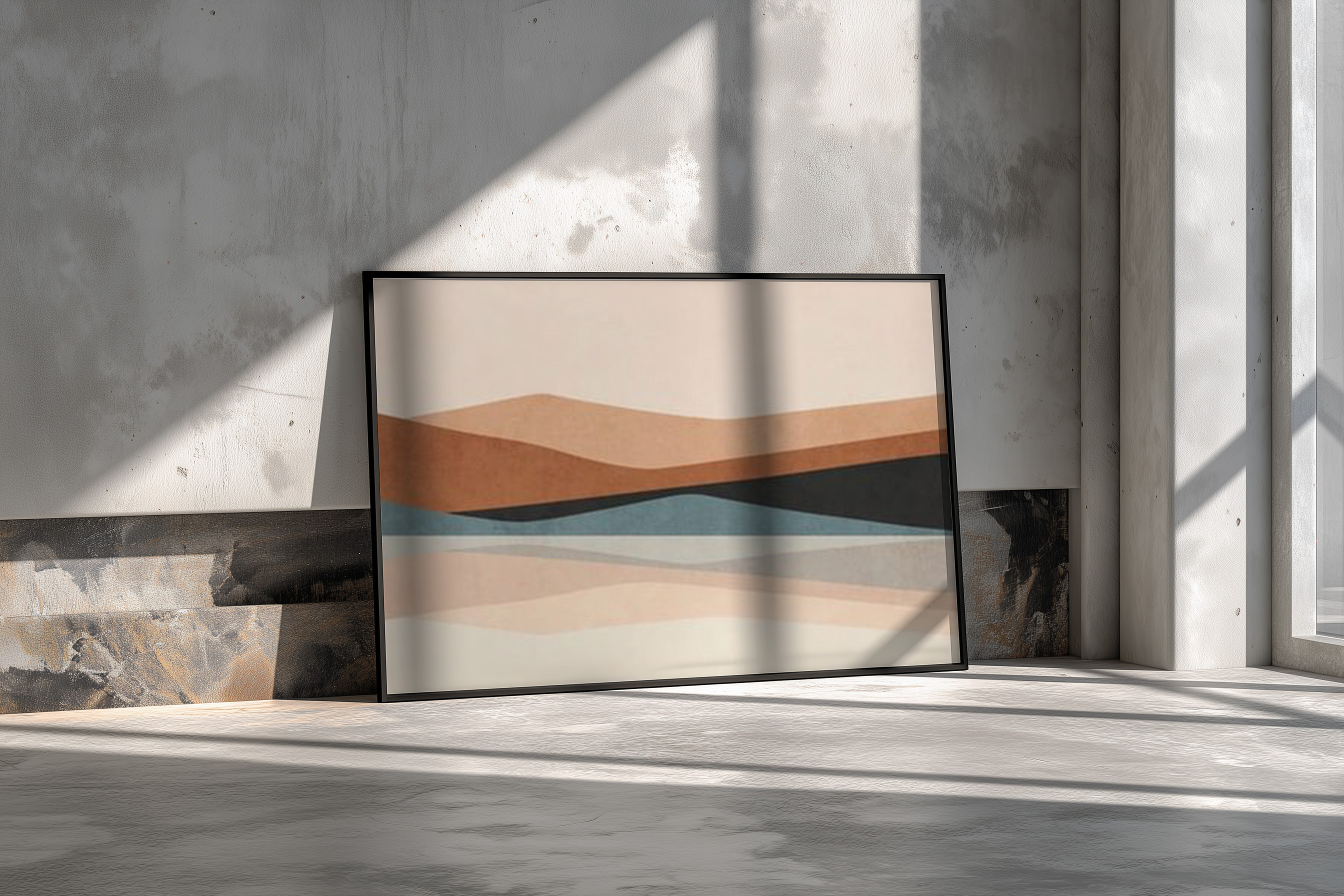 Sculpted Horizons – Minimalist Earth-Toned Landscape Wall Art