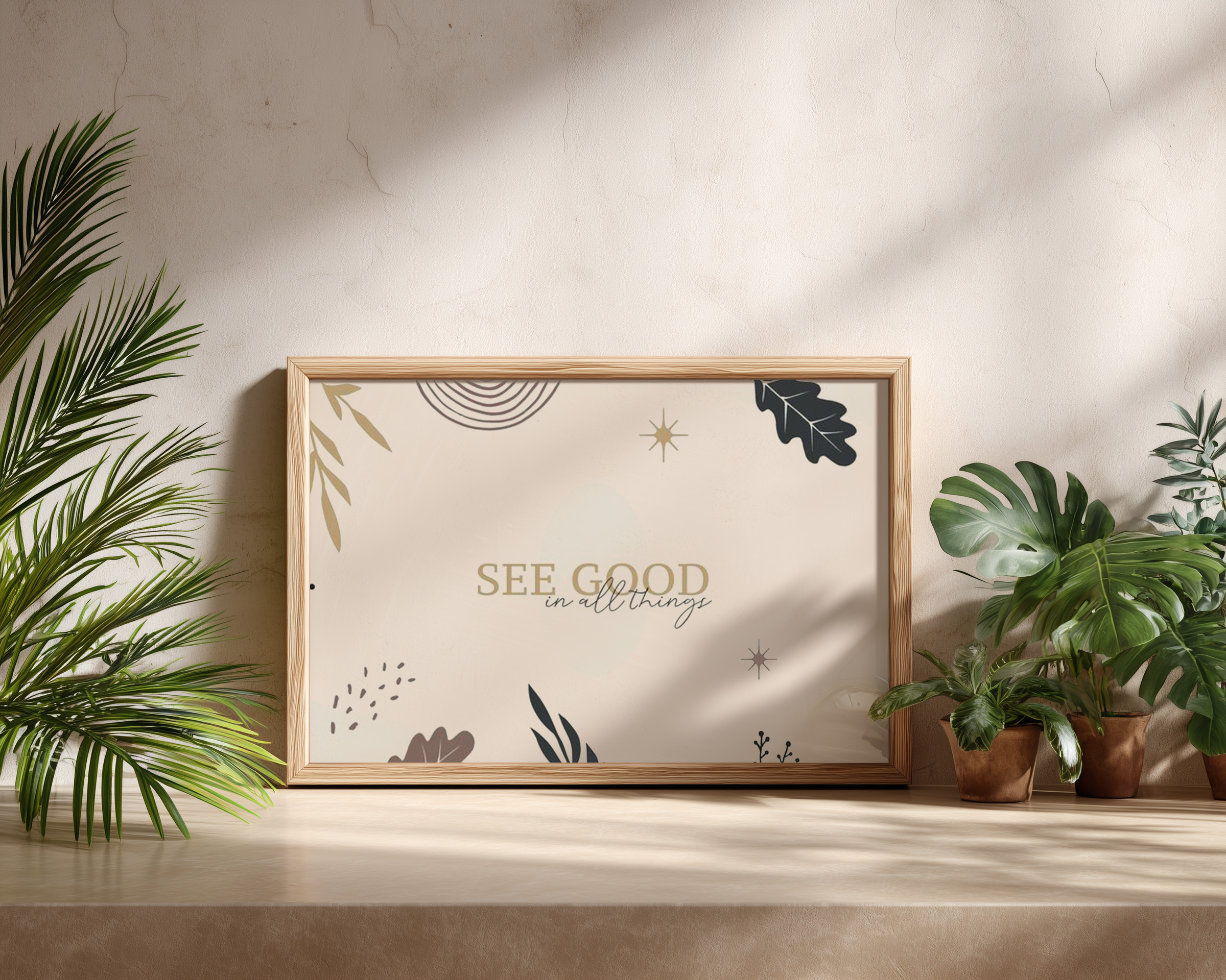 See Good in All Things Wall Art – Minimal Inspirational Quote Print