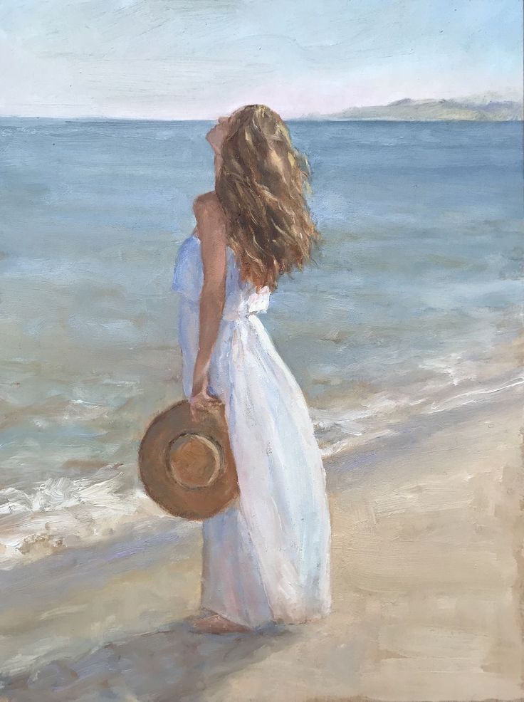 Seaside Breeze – Elegant Coastal Woman Wall Art