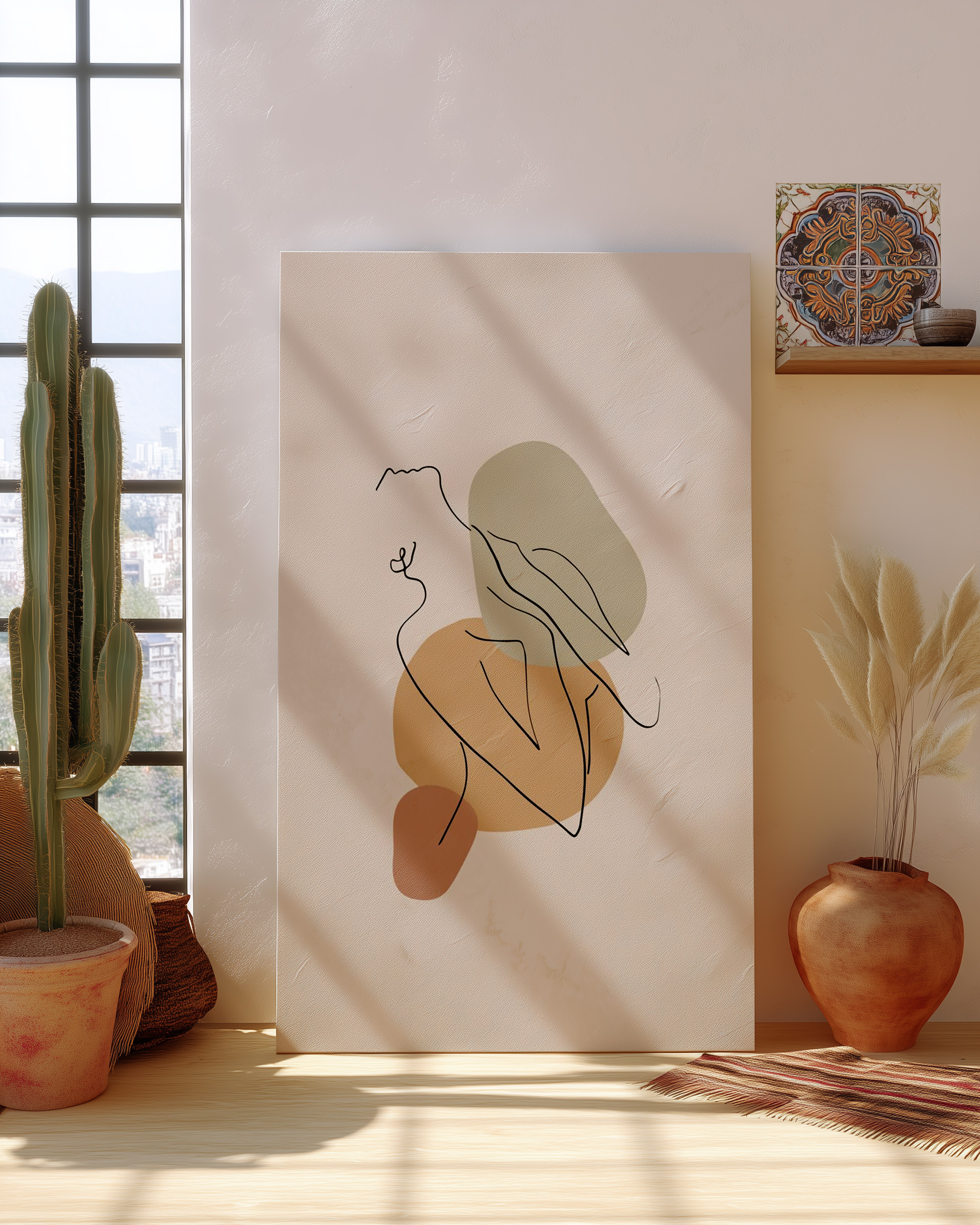 Minimalist Abstract Woman Line Art – Modern One Line Figure Print