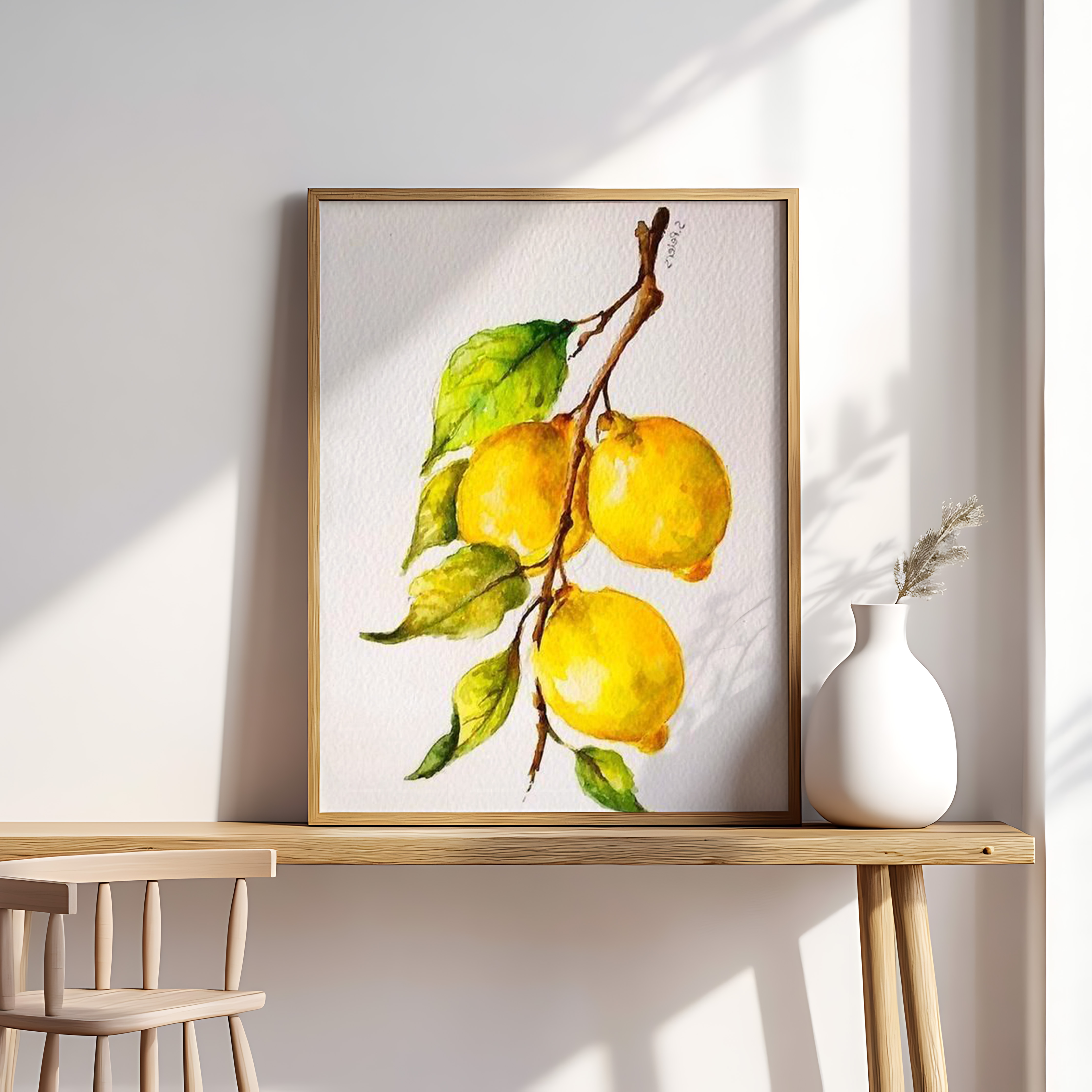 Golden Lemons – Fresh Citrus Watercolor Wall Art