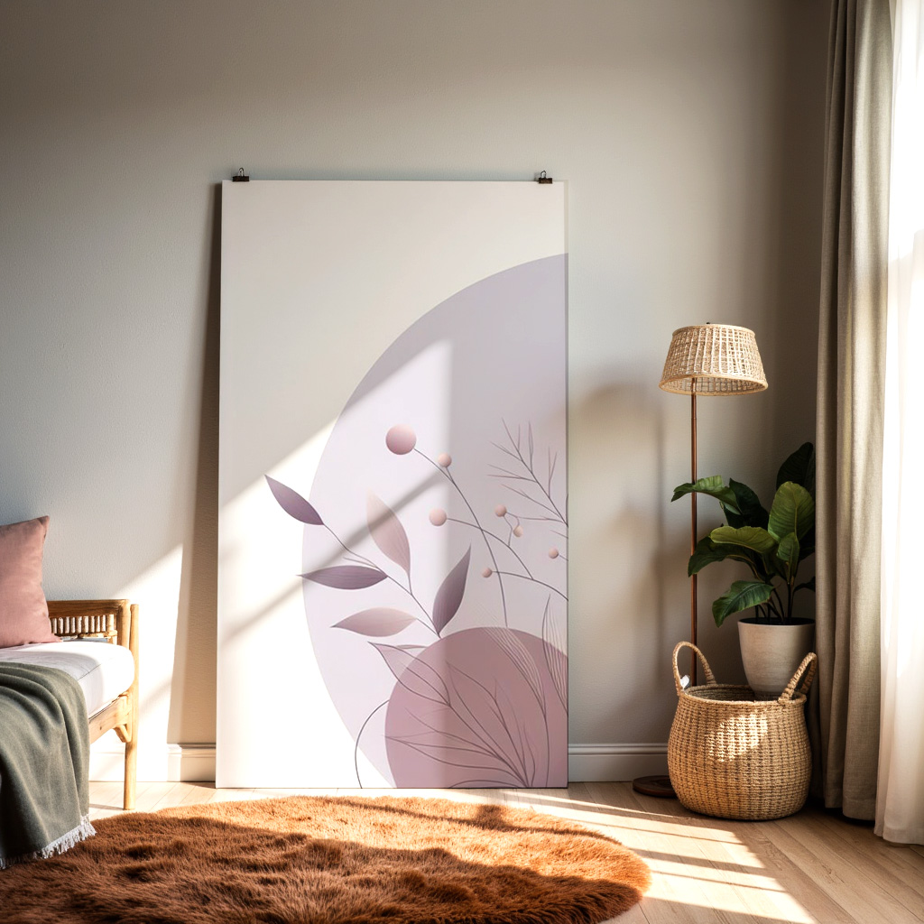 Minimalist Botanical Abstract Art Print – Soft Neutral Wall Décor