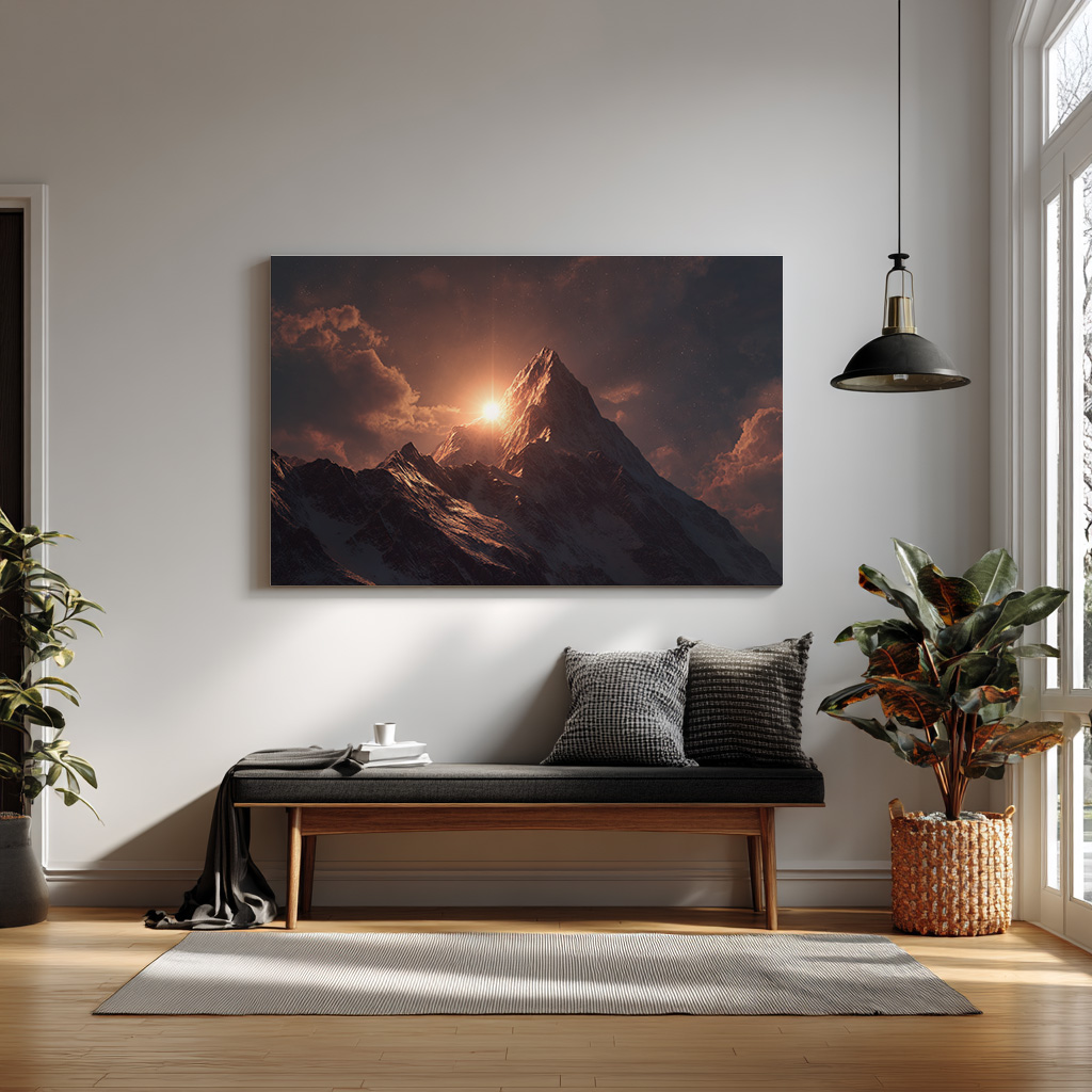 Eternal Dawn – Majestic Sunrise Mountain Wall Art
