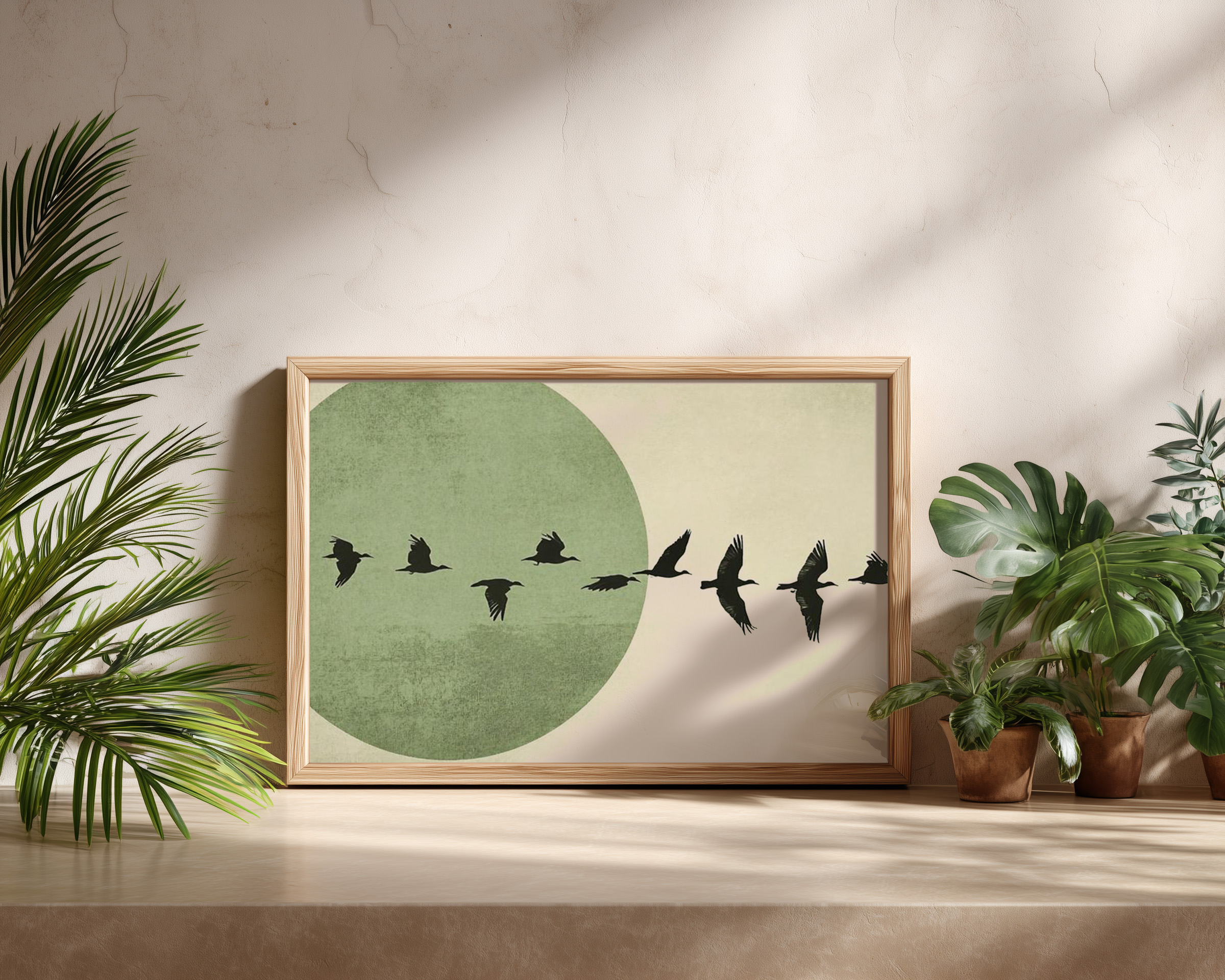 Minimalist Bird Silhouette Art Print – Modern Nature Wall Décor