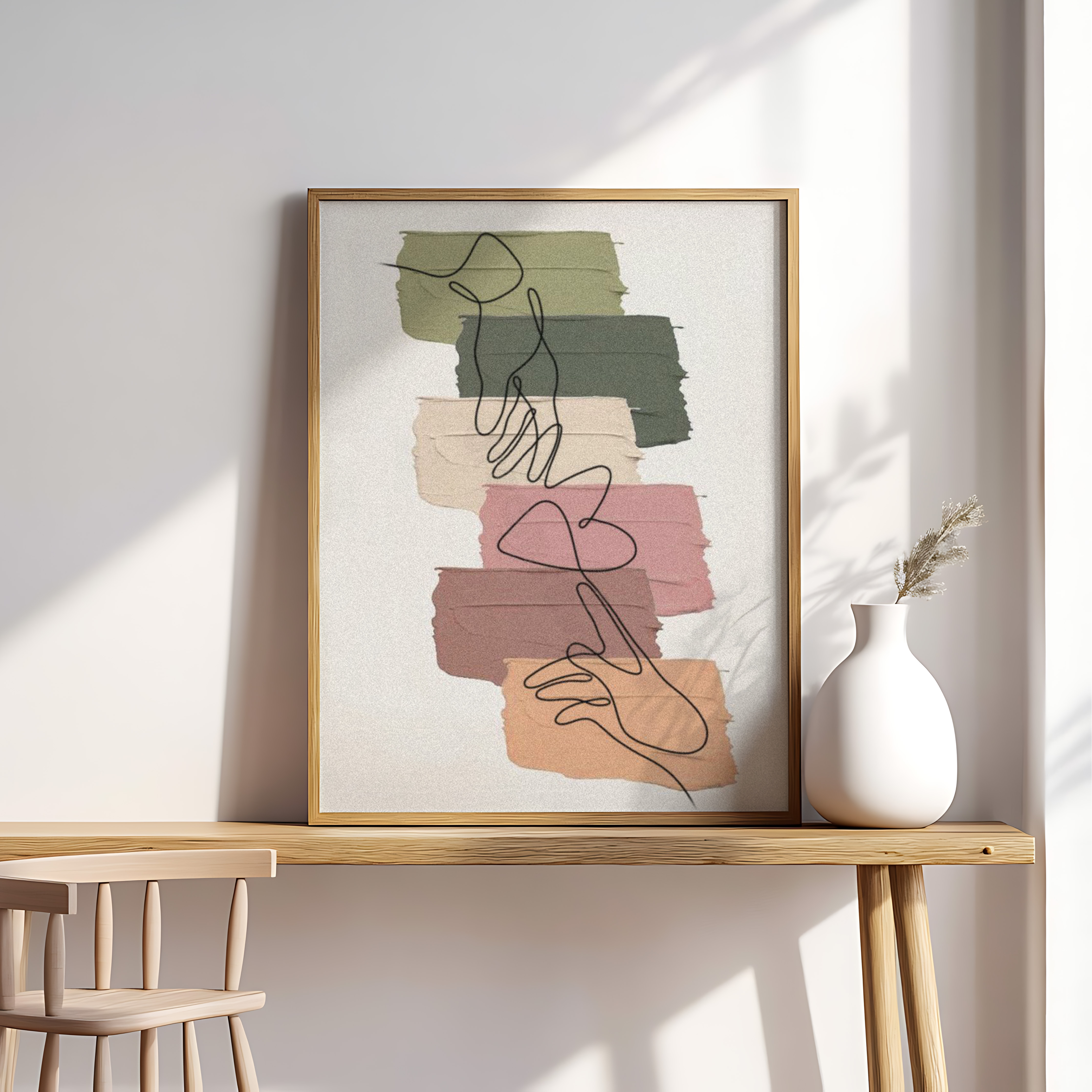 Abstract Line Art Hands – Modern Minimal Wall Art