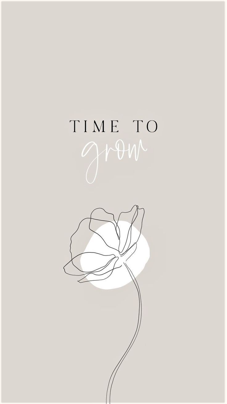 Minimal Motivational Wall Art – “Time to Grow” Quote
