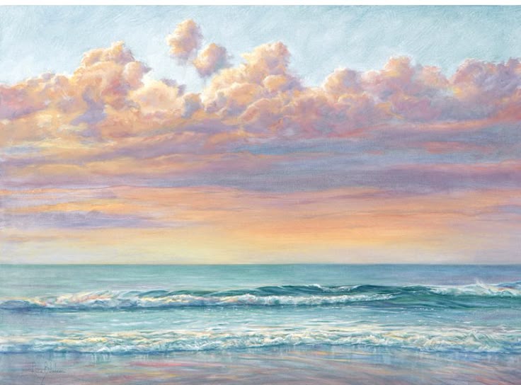 Tranquil Pastel Horizon – Serene Ocean Sunrise Wall Art