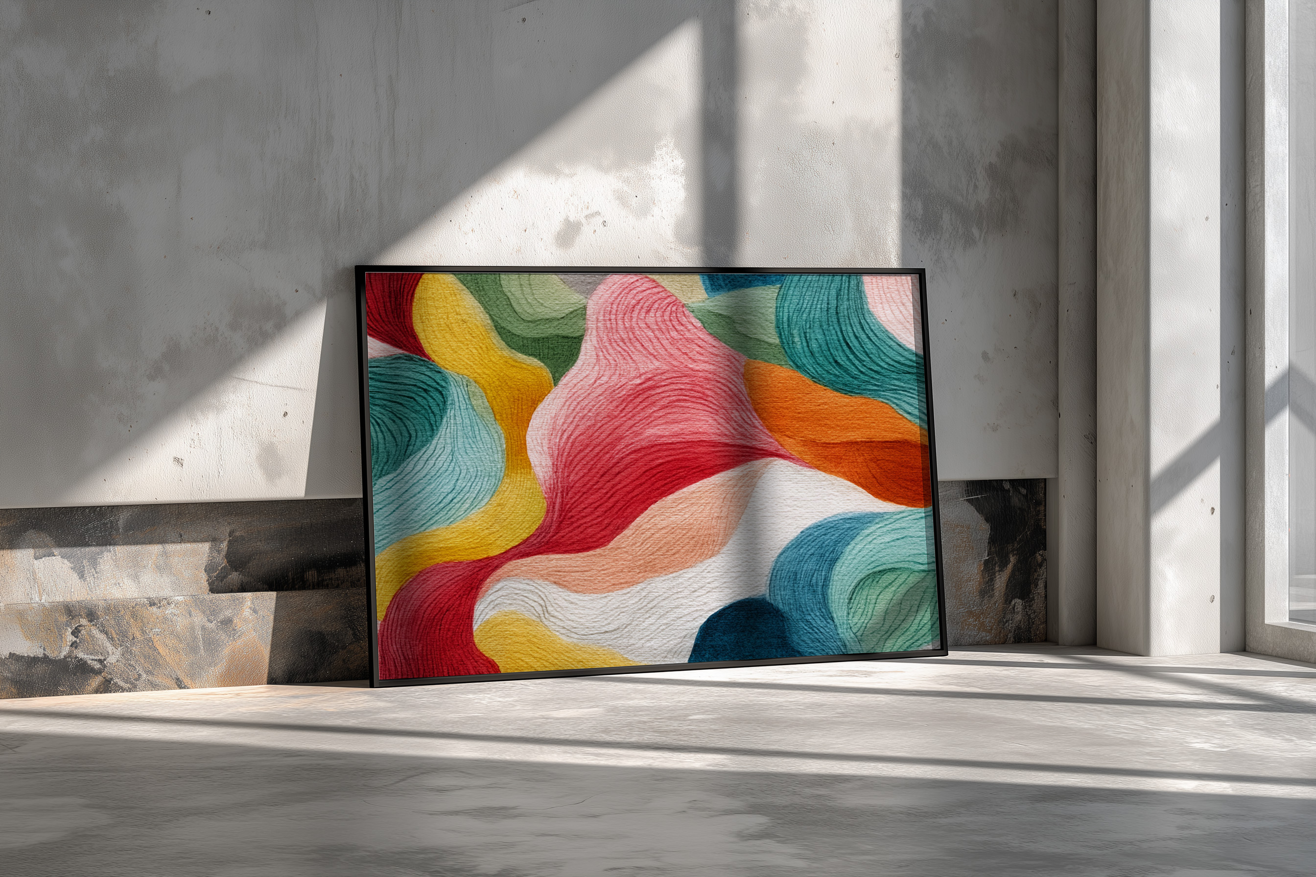 Vibrant Abstract Color Flow Wall Art – Modern Multicolor Design
