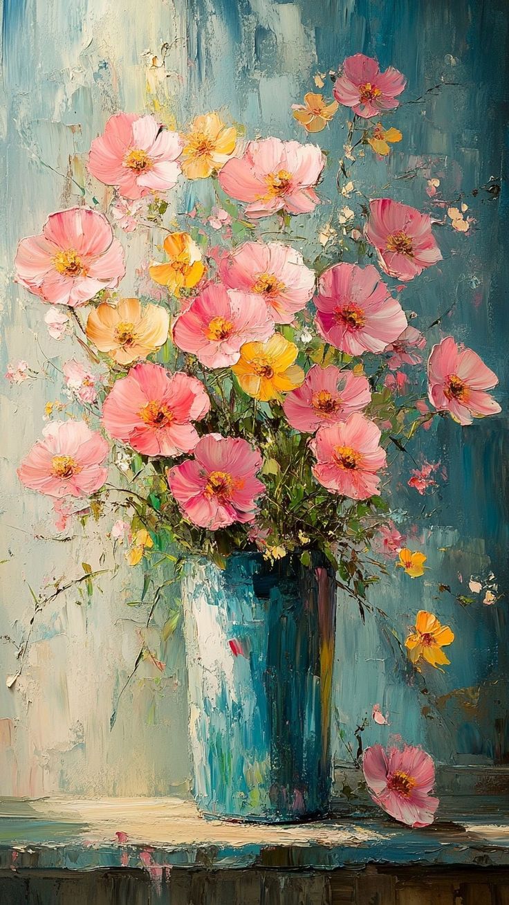 Radiant Blossoms – Textured Floral Bouquet Wall Art