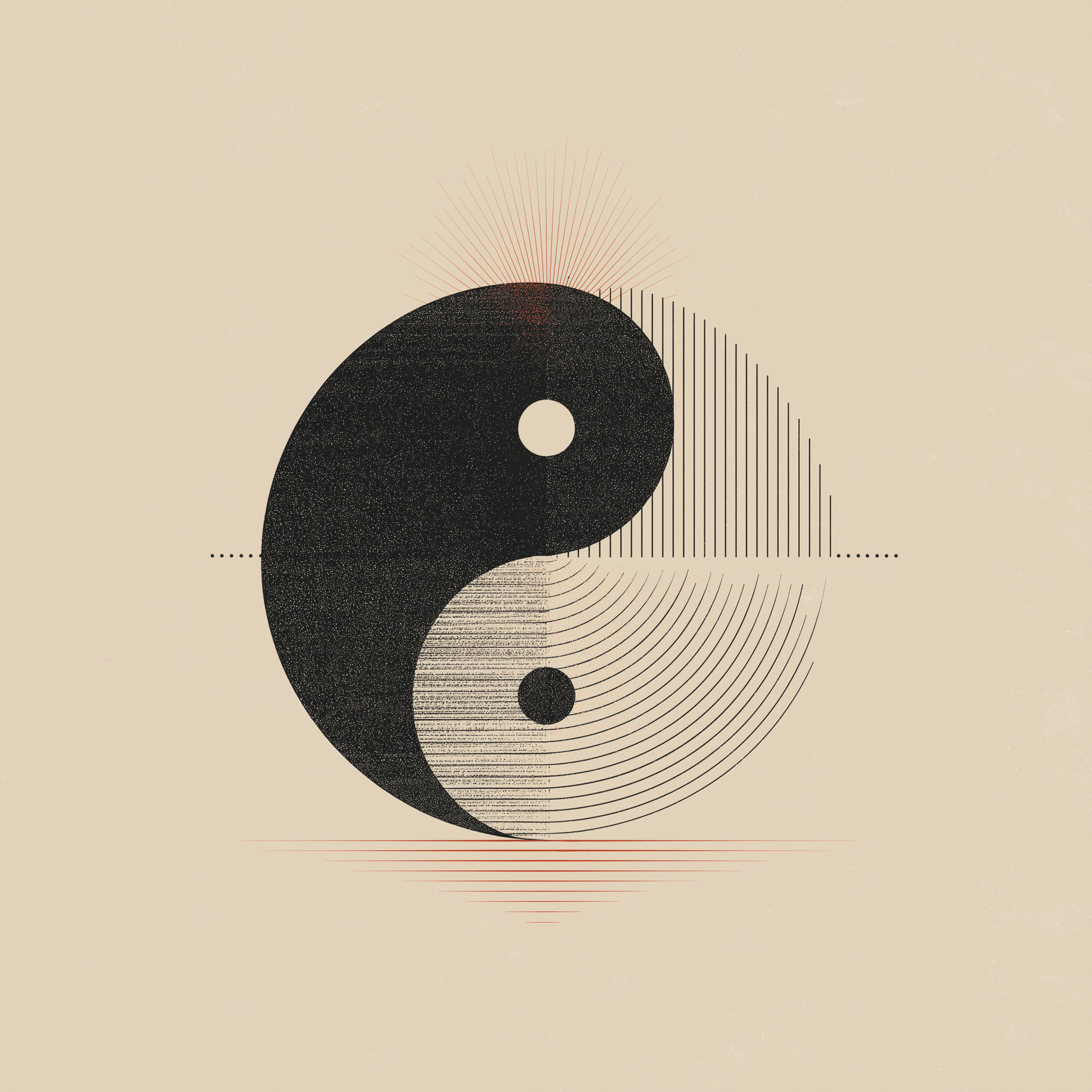 Modern Yin Yang Wall Art – Minimalist Balance Symbol Print