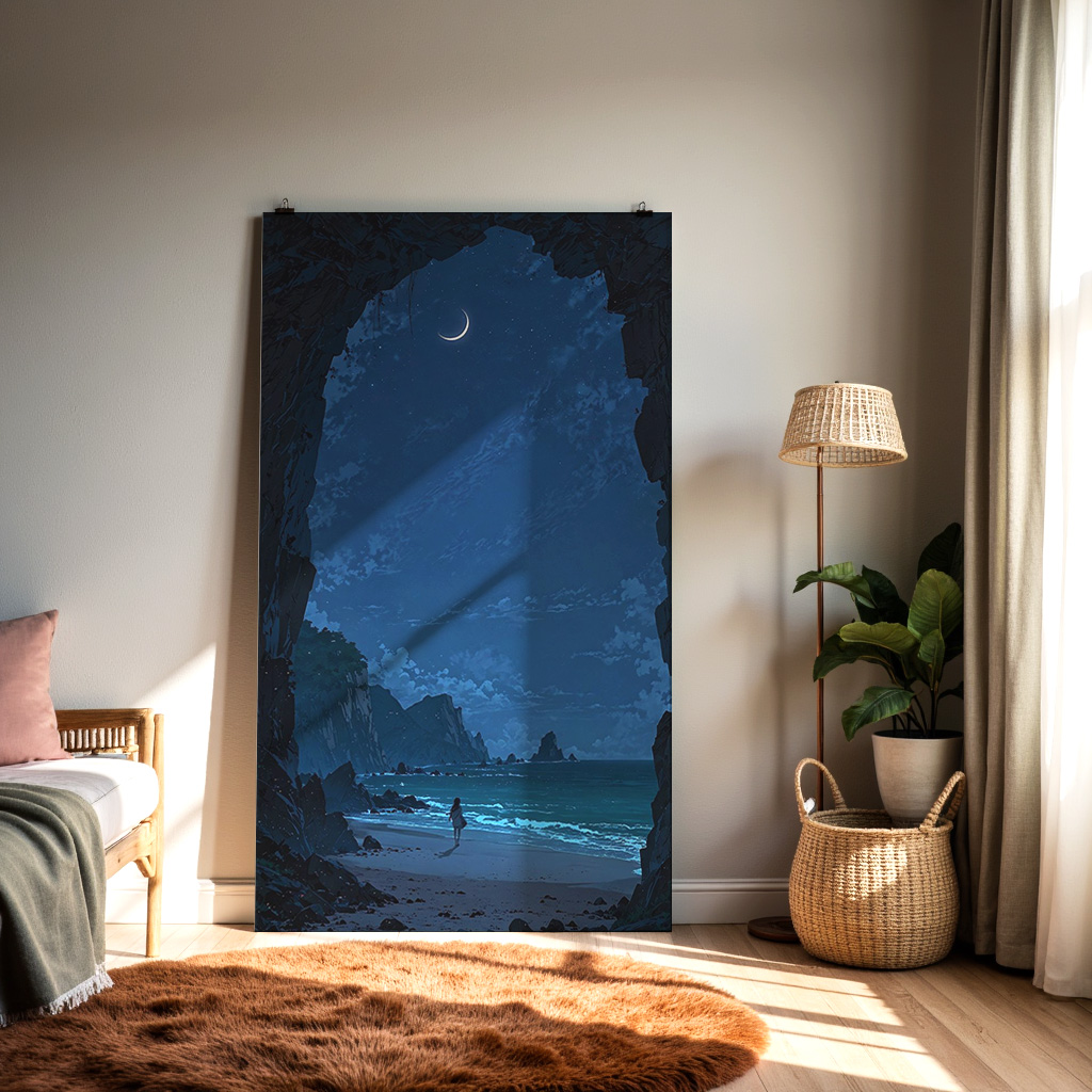 Moonlit Passageway by the Sea