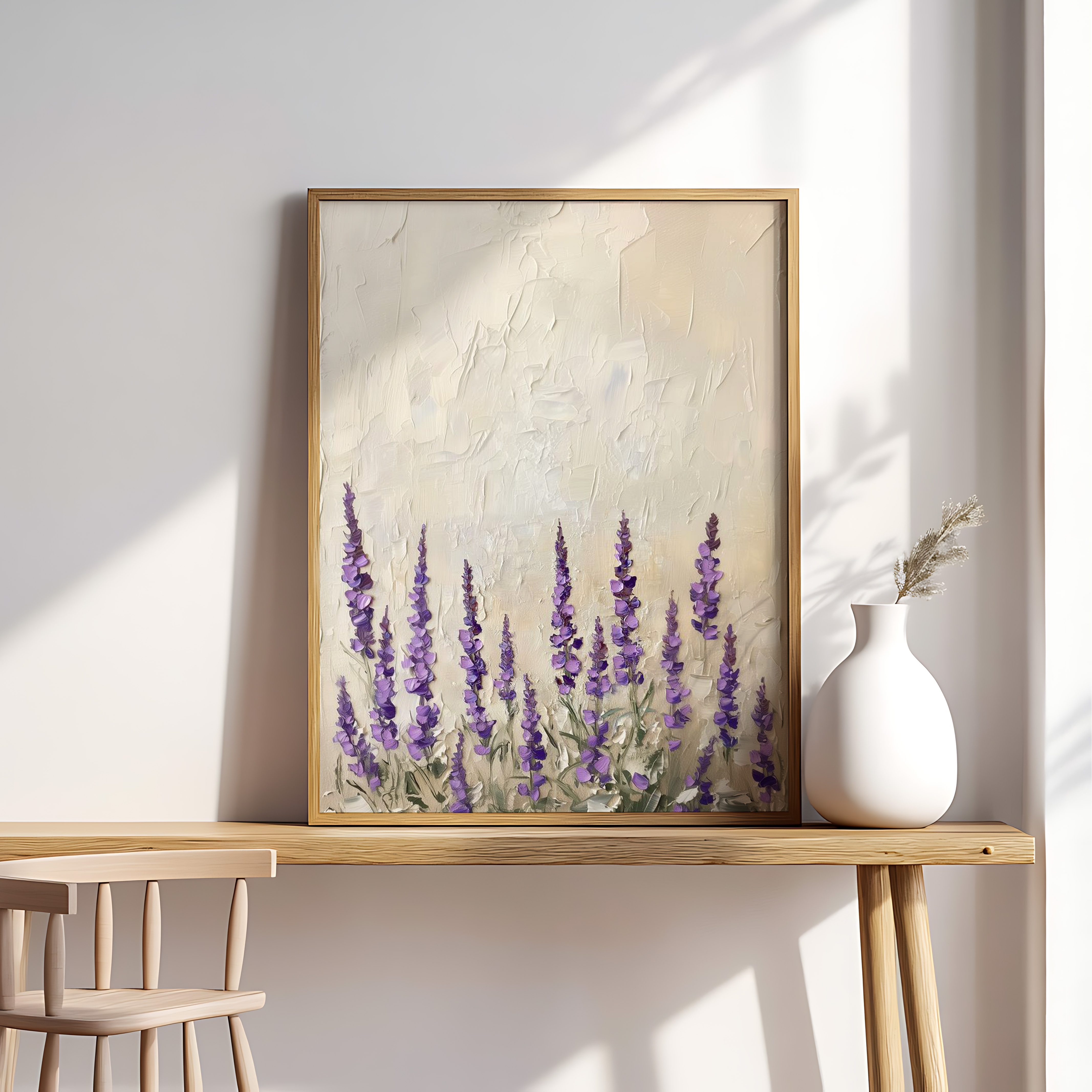Lavender Dreams – Textured Purple Wildflower Palette Knife Art