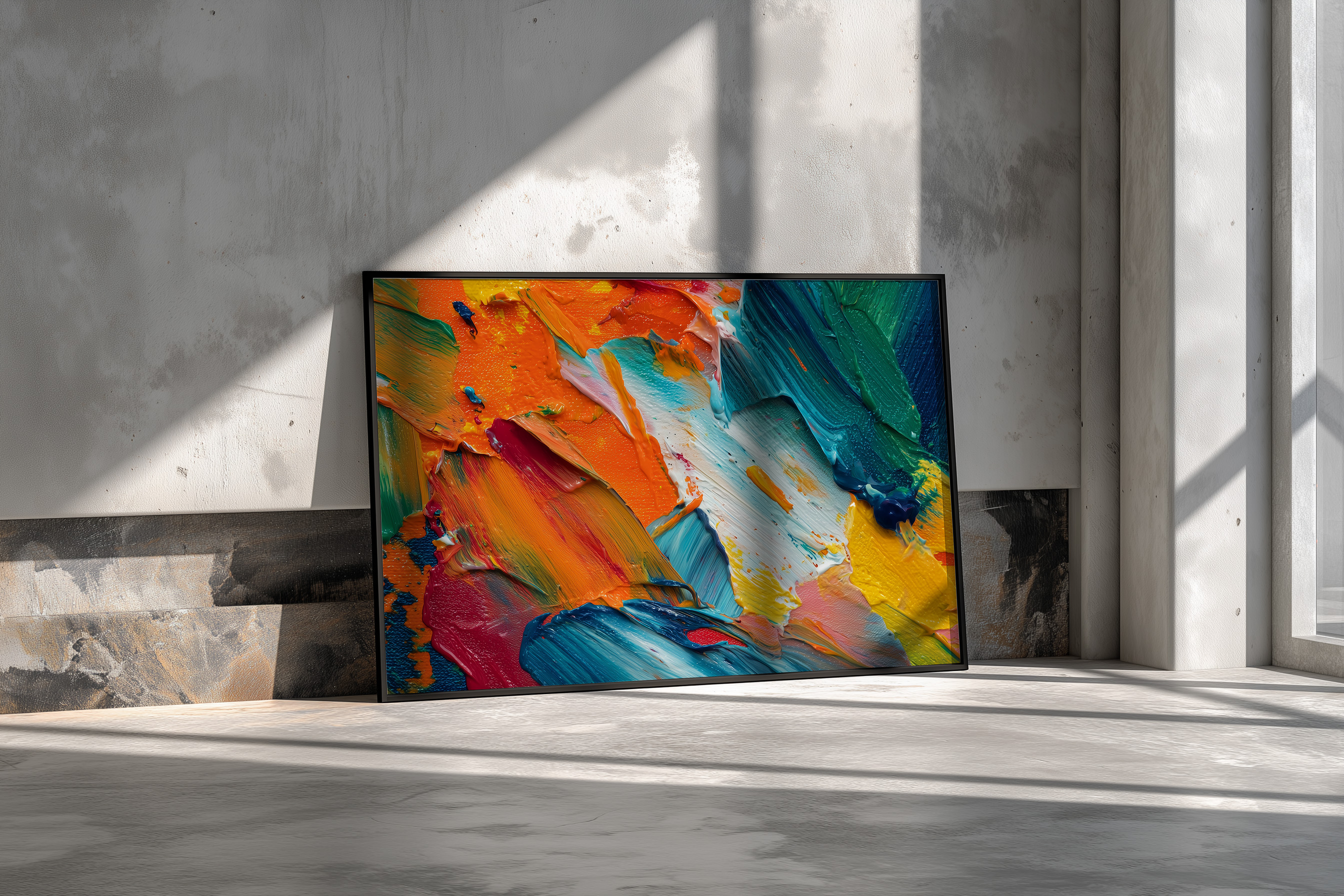 Vibrant Abstract Texture Art – Colorful Brush Strokes