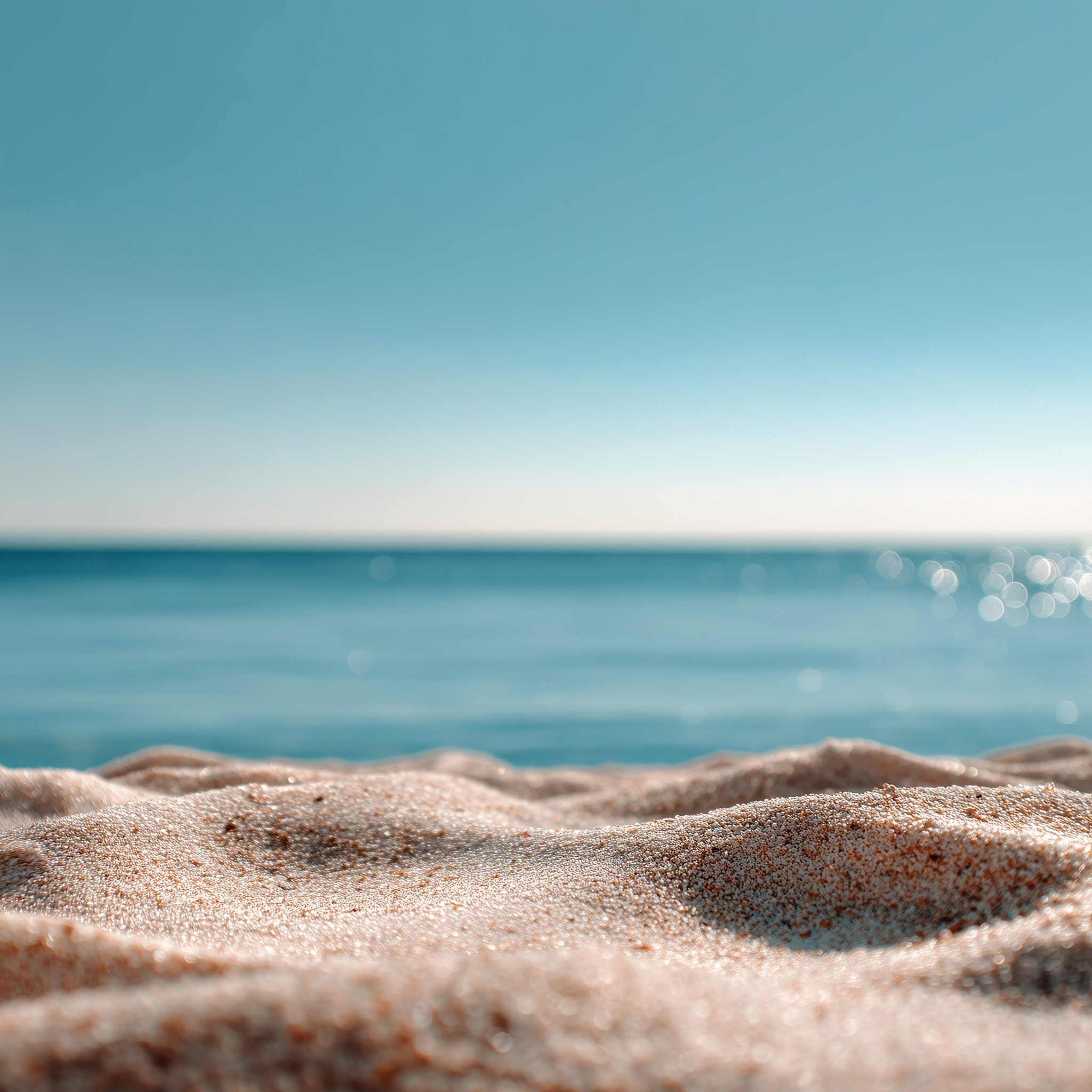 Golden Shore Glow – Soft Sand & Serene Horizon Wall Art