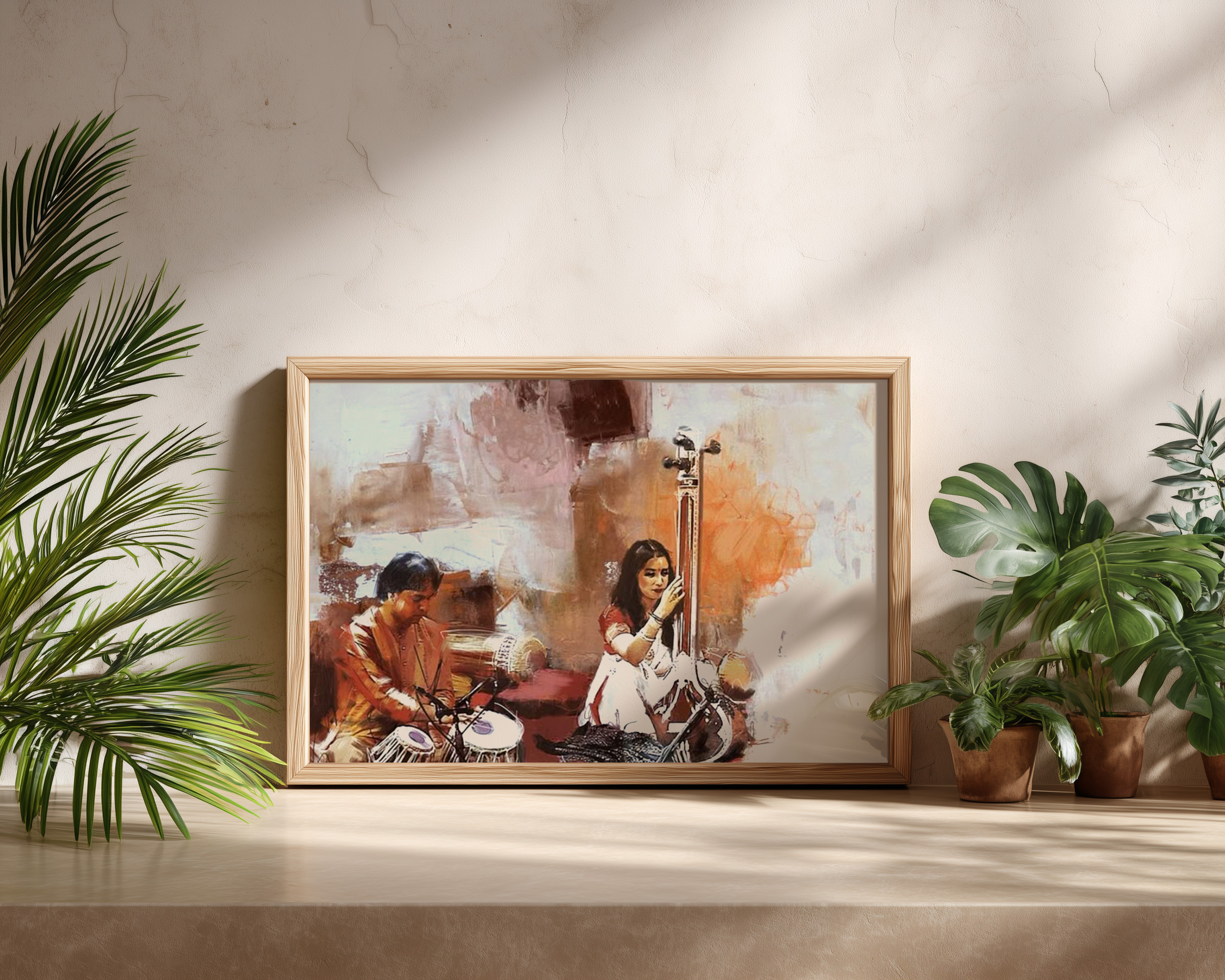 Indian Classical Music Painting | Tabla and Tanpura Wall Art