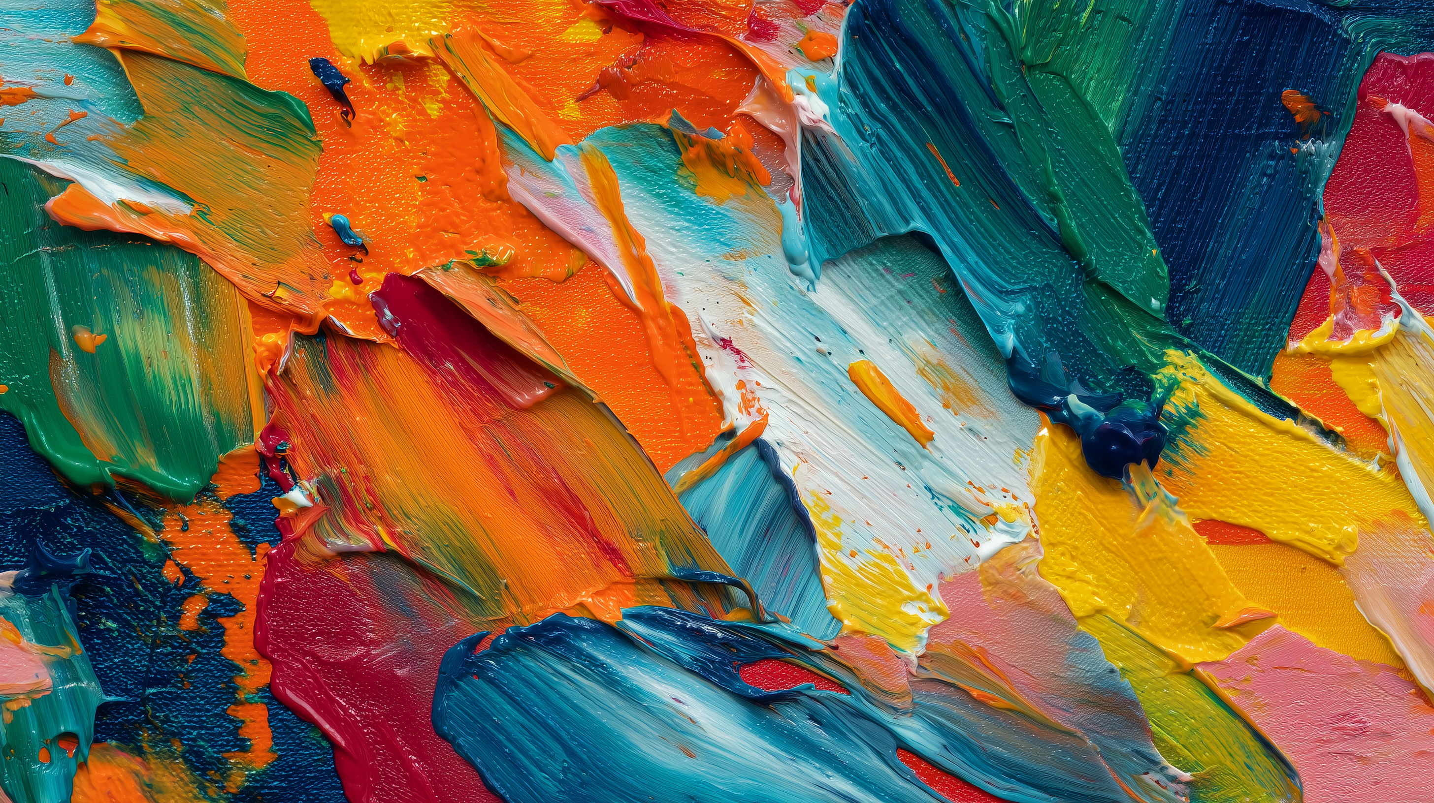 Vibrant Abstract Texture Art – Colorful Brush Strokes