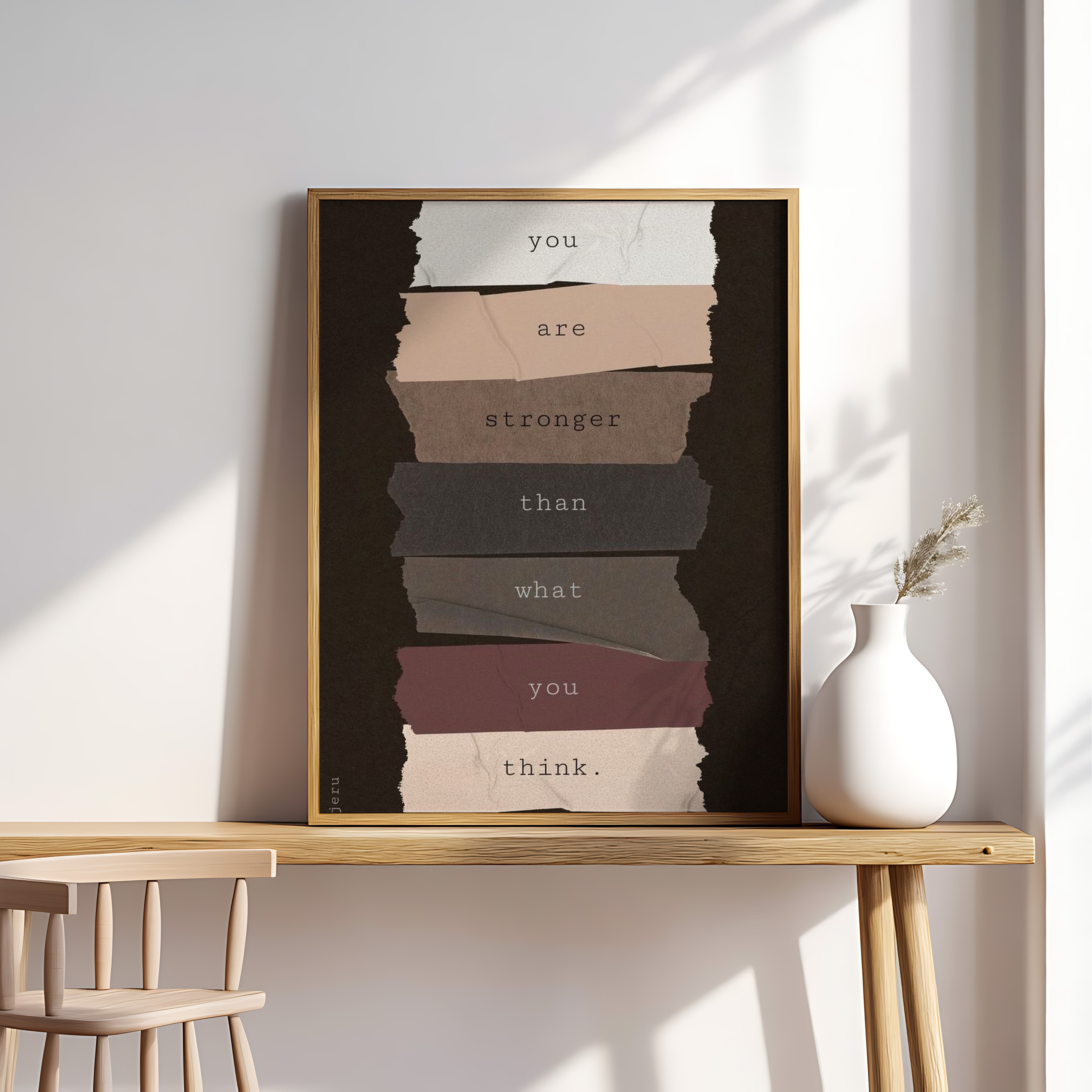 You Are Stronger Than You Think Wall Art – Inspirational Quote Print