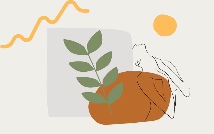 Abstract Botanical Line Art – Minimalist Modern Woman & Leaf Print