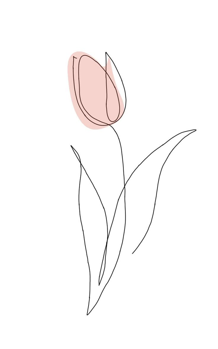 Minimalist One-Line Tulip Art Print – Modern Floral Wall Decor