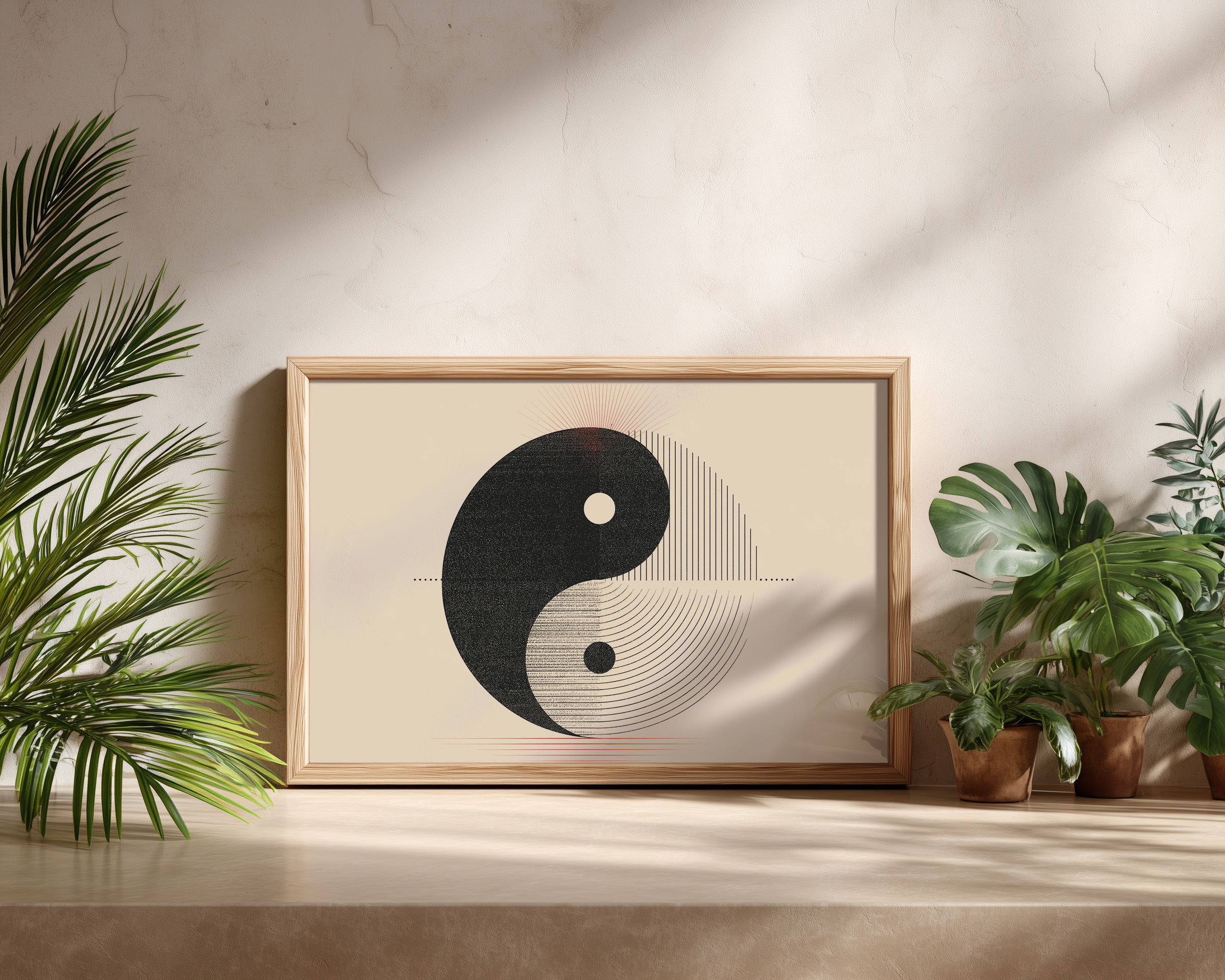 Modern Yin Yang Wall Art – Minimalist Balance Symbol Print
