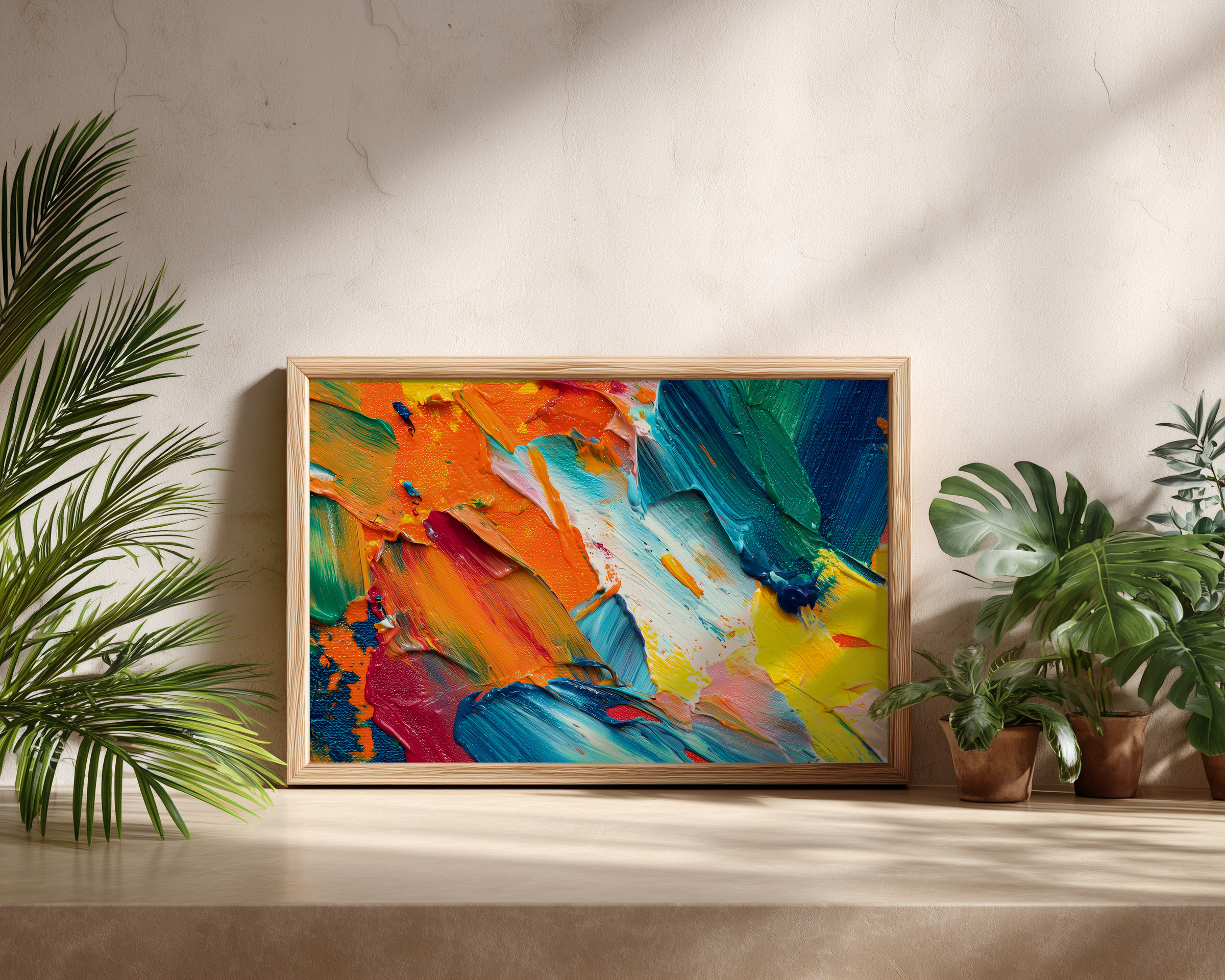 Vibrant Abstract Texture Art – Colorful Brush Strokes