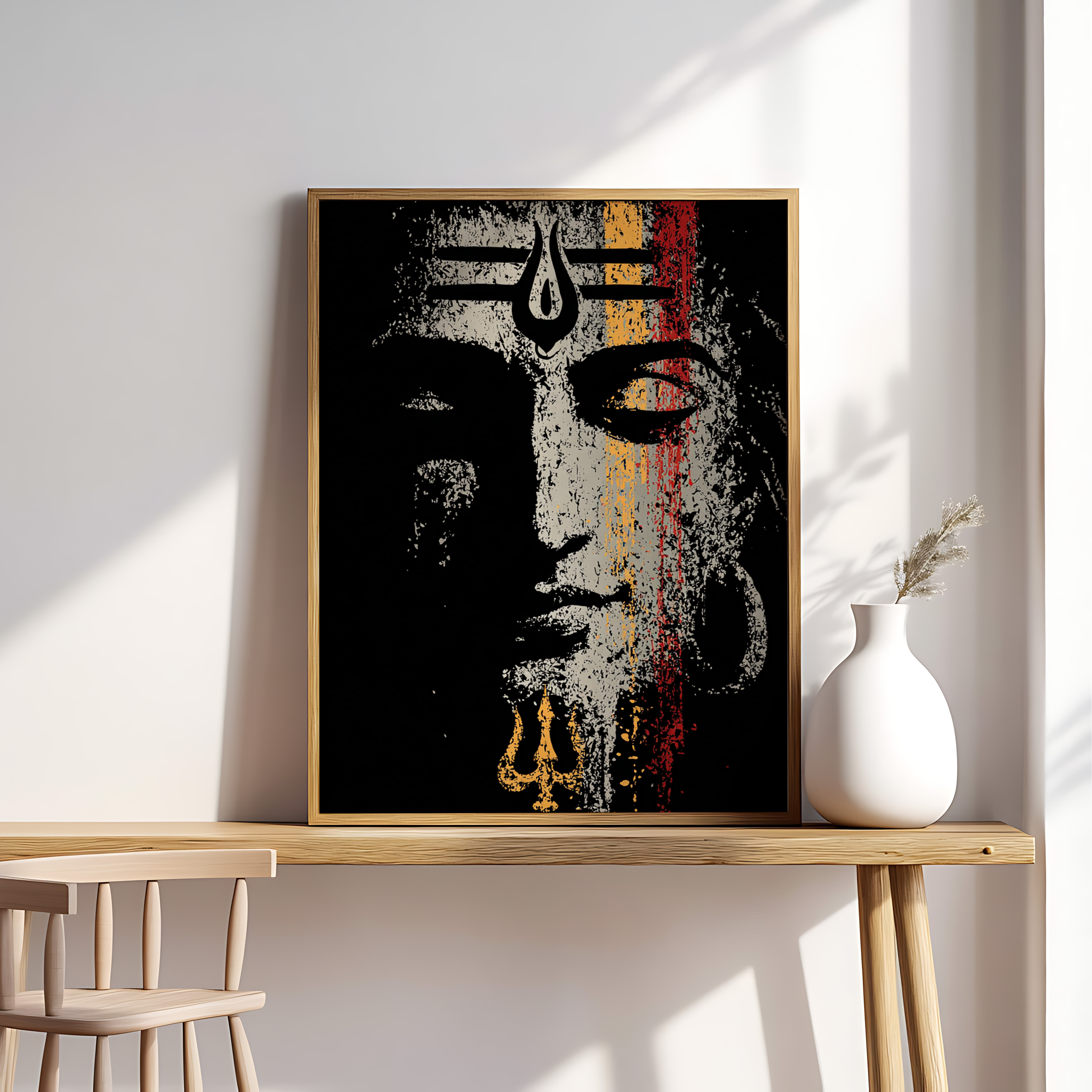 Shiva Trishul Abstract Wall Art