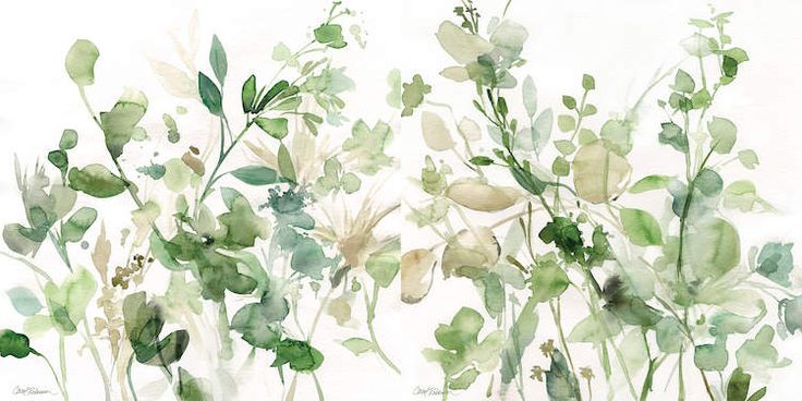 Whispers of Green – Botanical Watercolor Wall Art