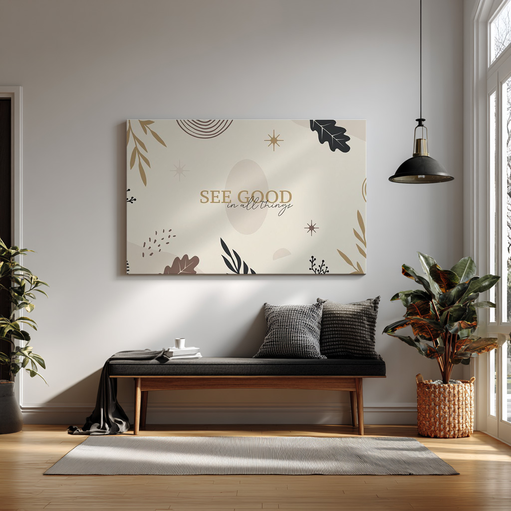 See Good in All Things Wall Art – Minimal Inspirational Quote Print