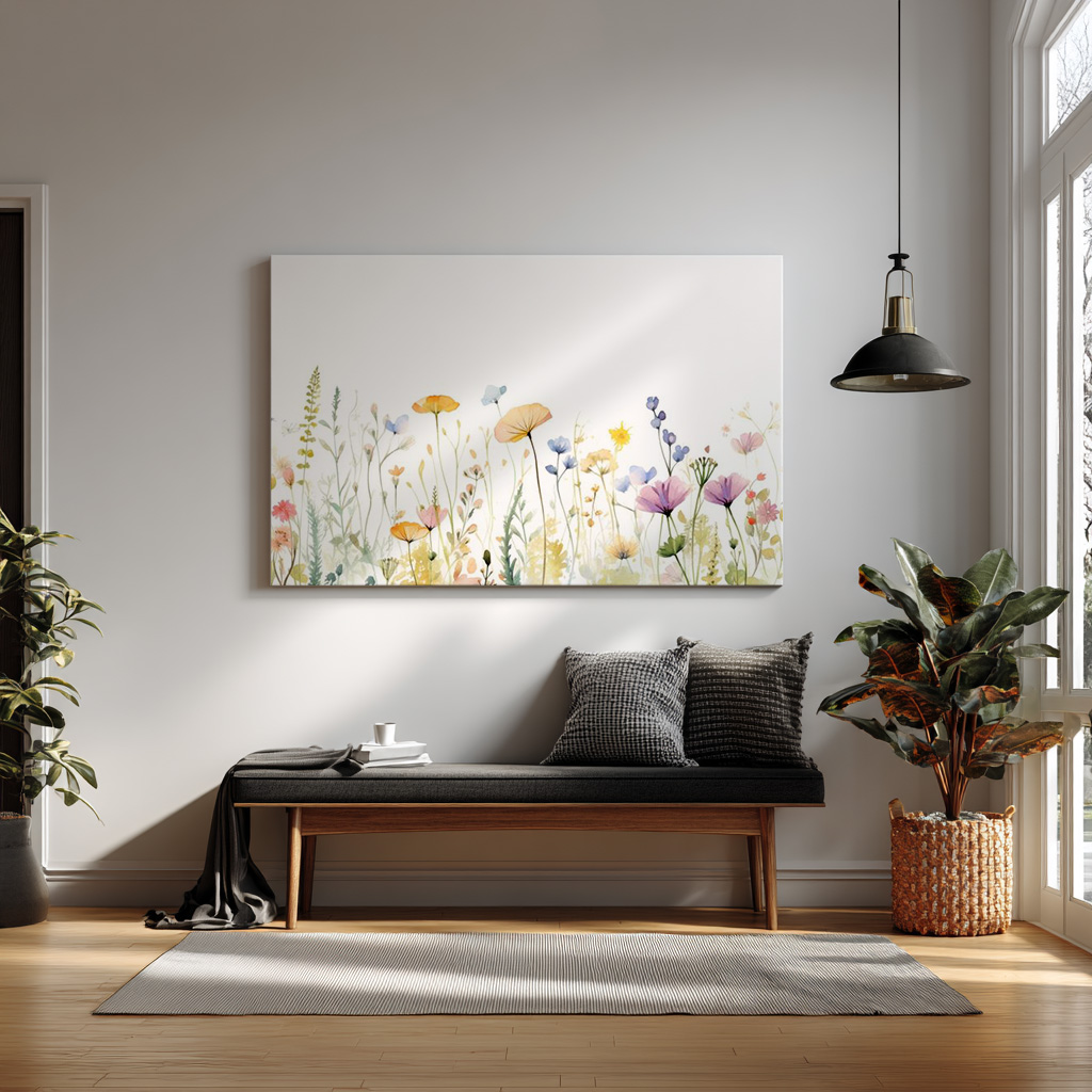 Whispers of Spring – Delicate Wildflower Watercolor Wall Art