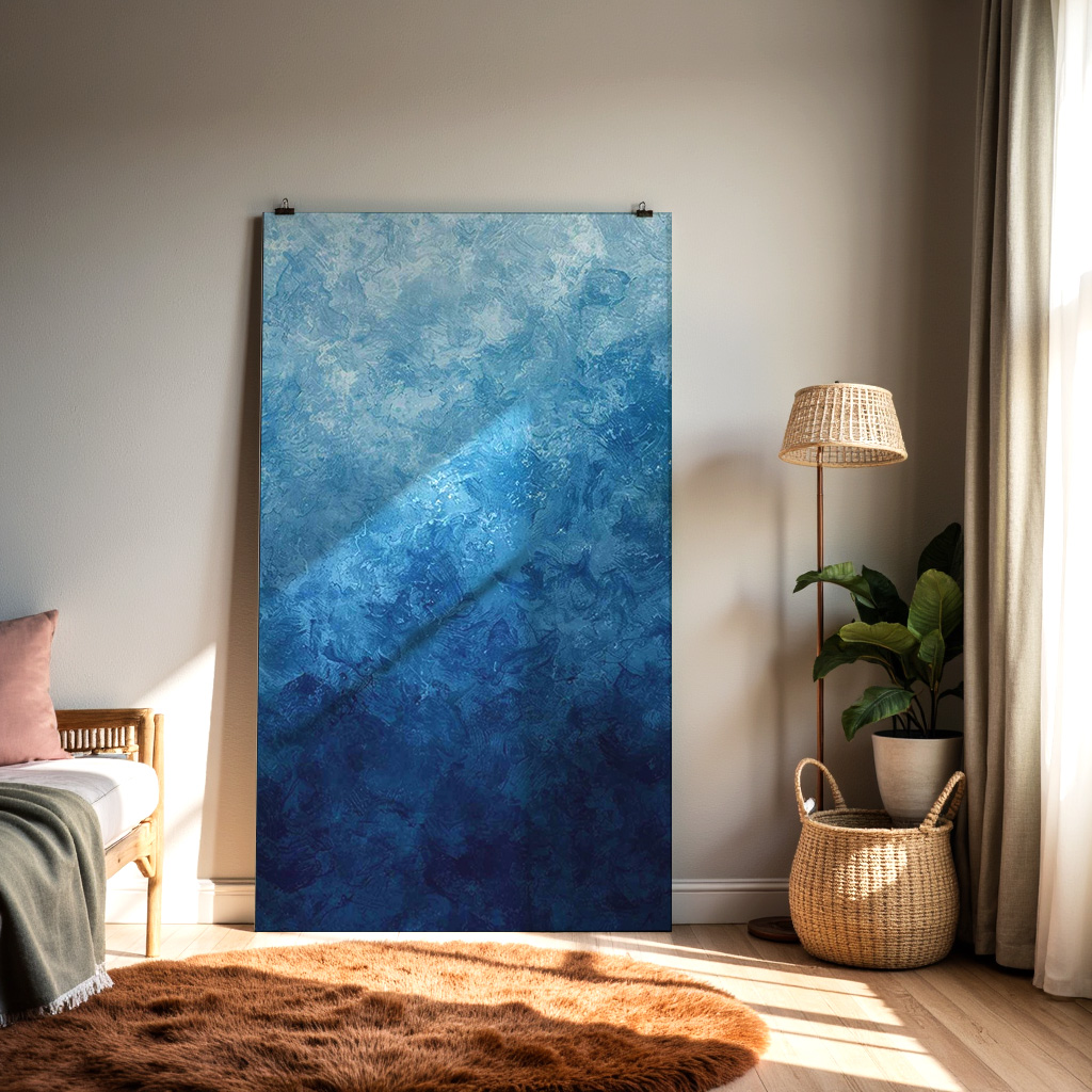 Deep Blue Drift – Abstract Ocean Texture Wall Art