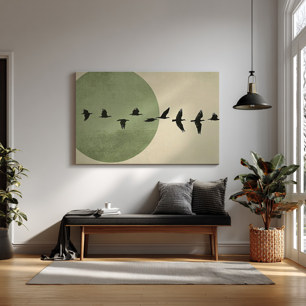 Minimalist Bird Silhouette Art Print – Modern Nature Wall Décor