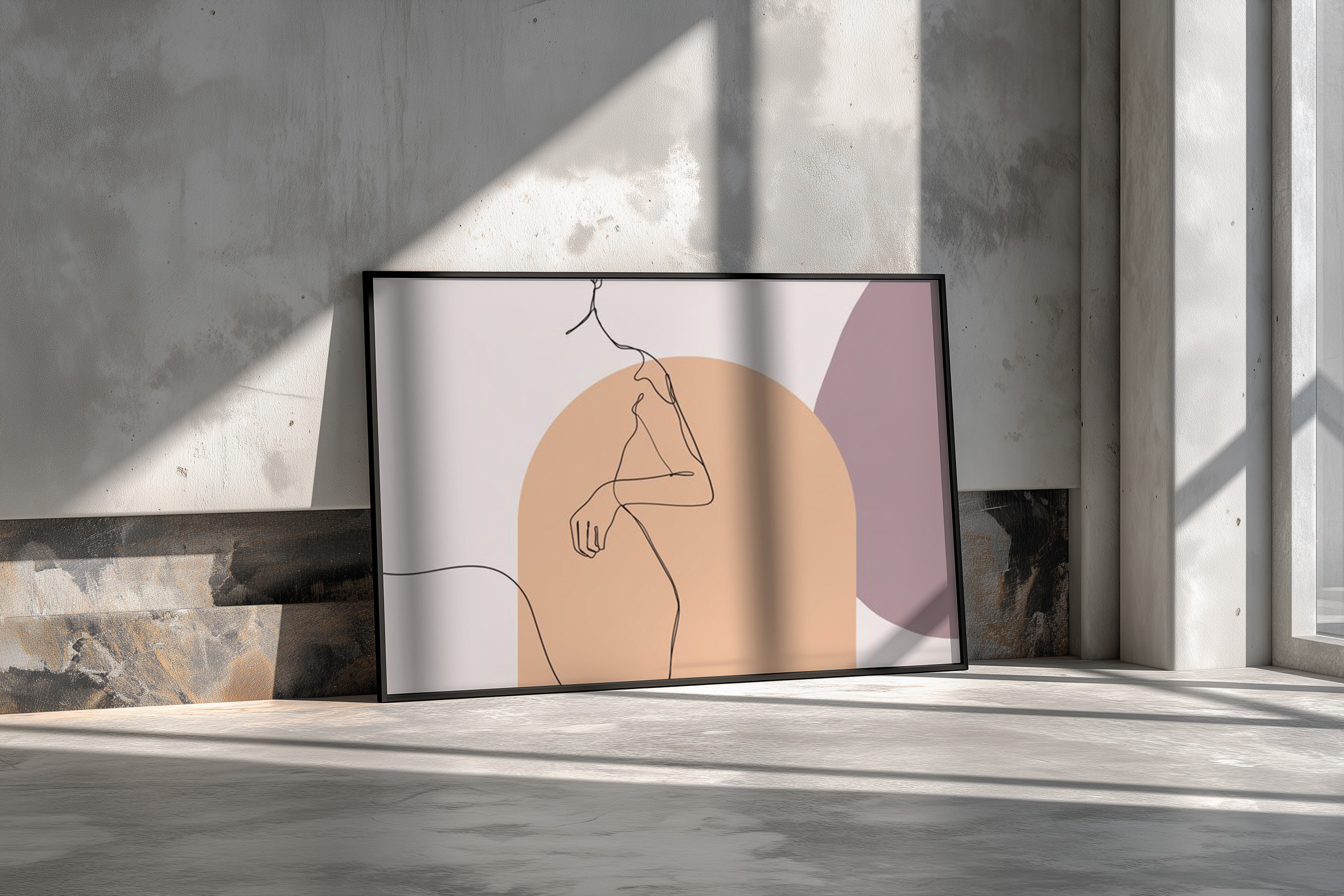 Minimalist One-Line Woman Art Print – Abstract Neutral Modern Wall Decor