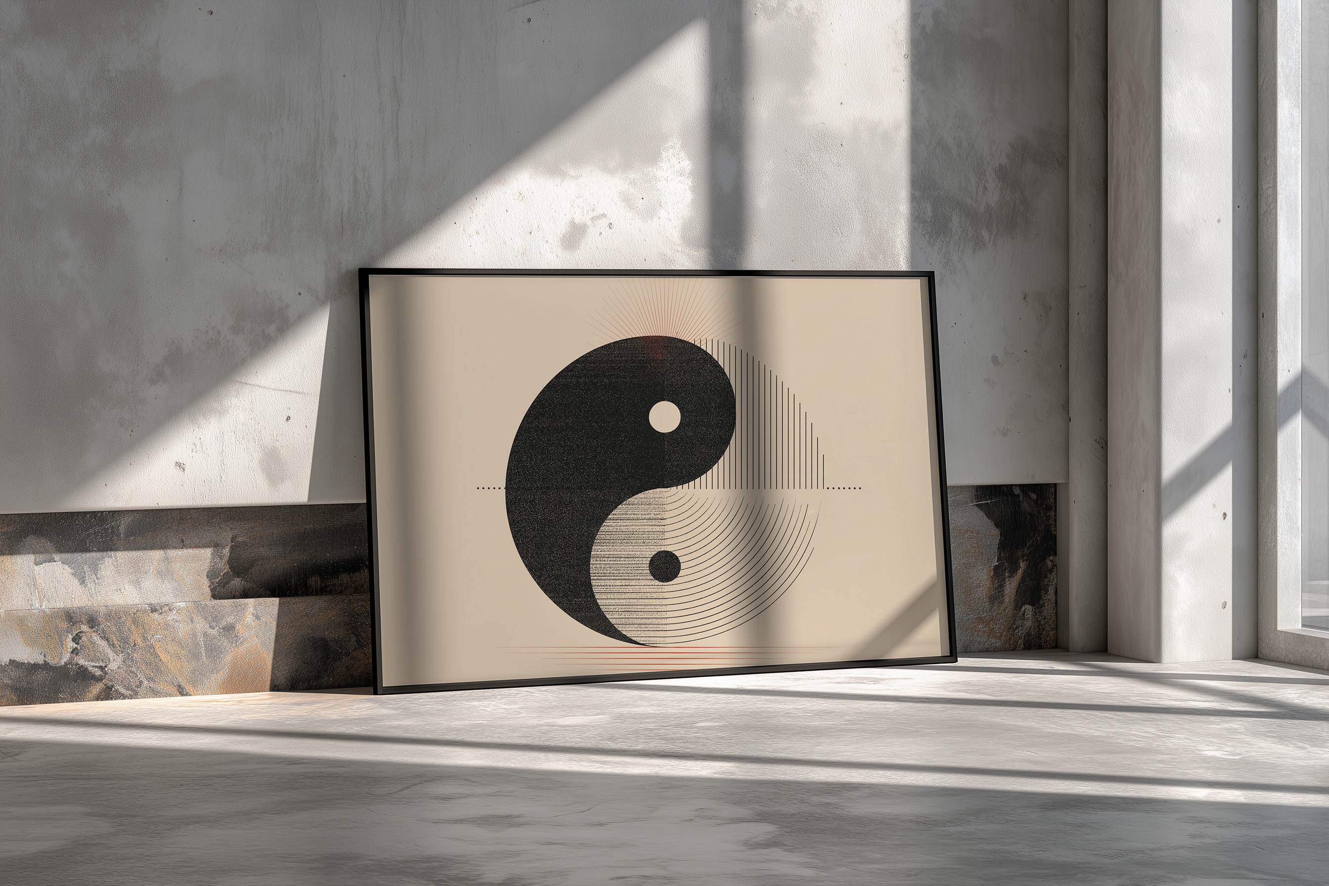 Modern Yin Yang Wall Art – Minimalist Balance Symbol Print
