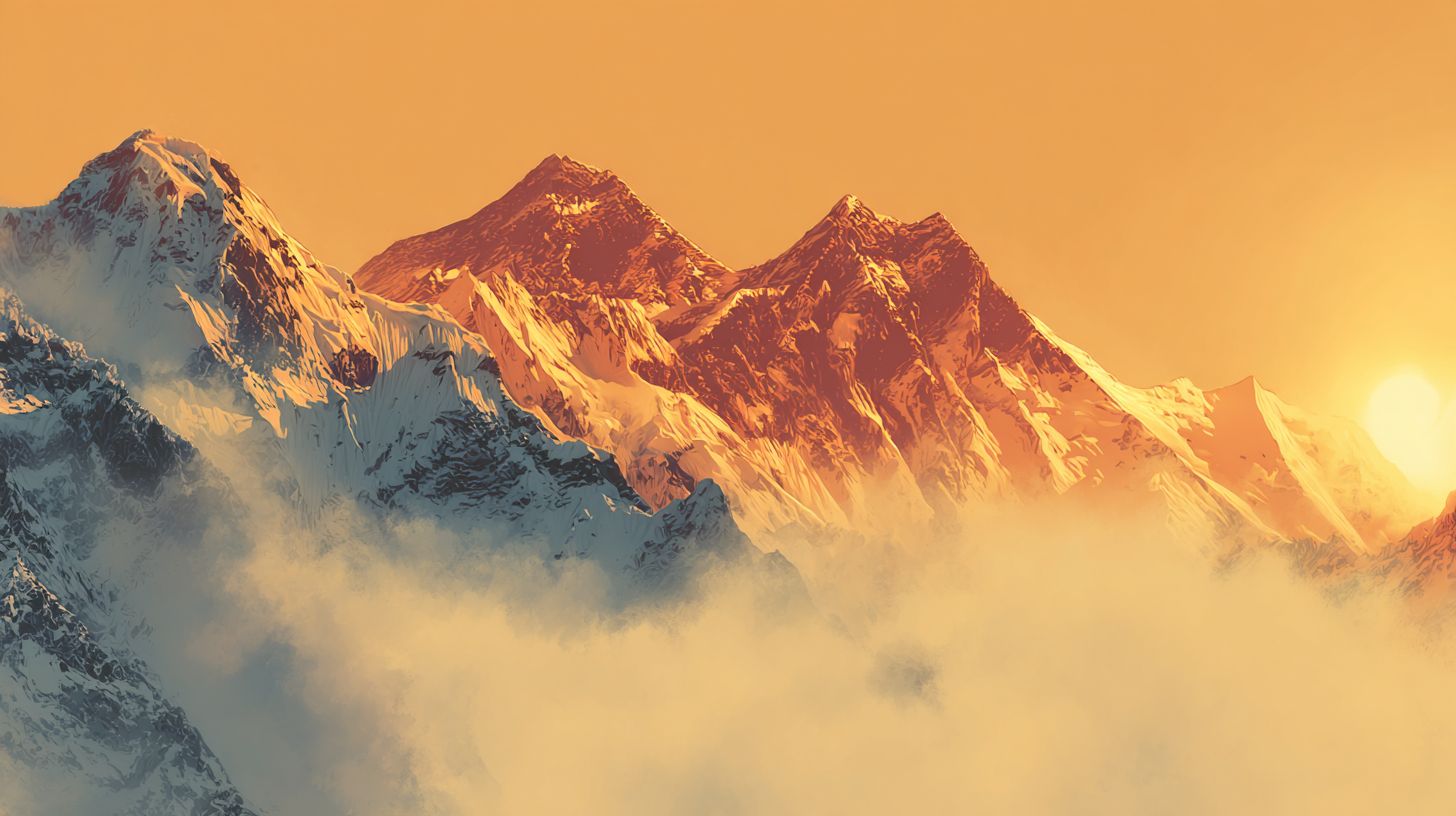 Golden Summit – Sunrise Over Majestic Mountain Peaks Wall Art