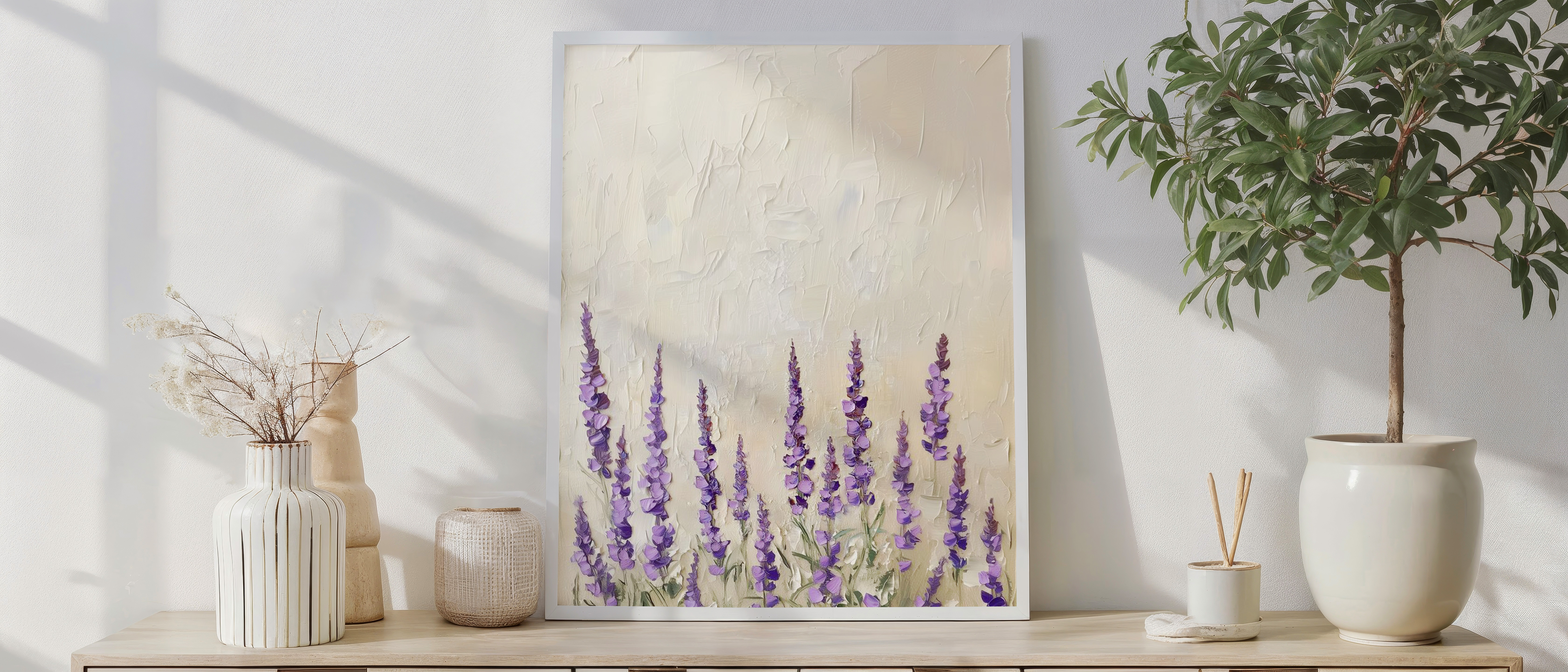 Lavender Dreams – Textured Purple Wildflower Palette Knife Art