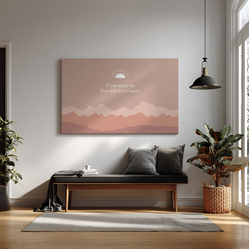 Motivational Quote Wall Art – “If You Never Try, You Will Never Know”